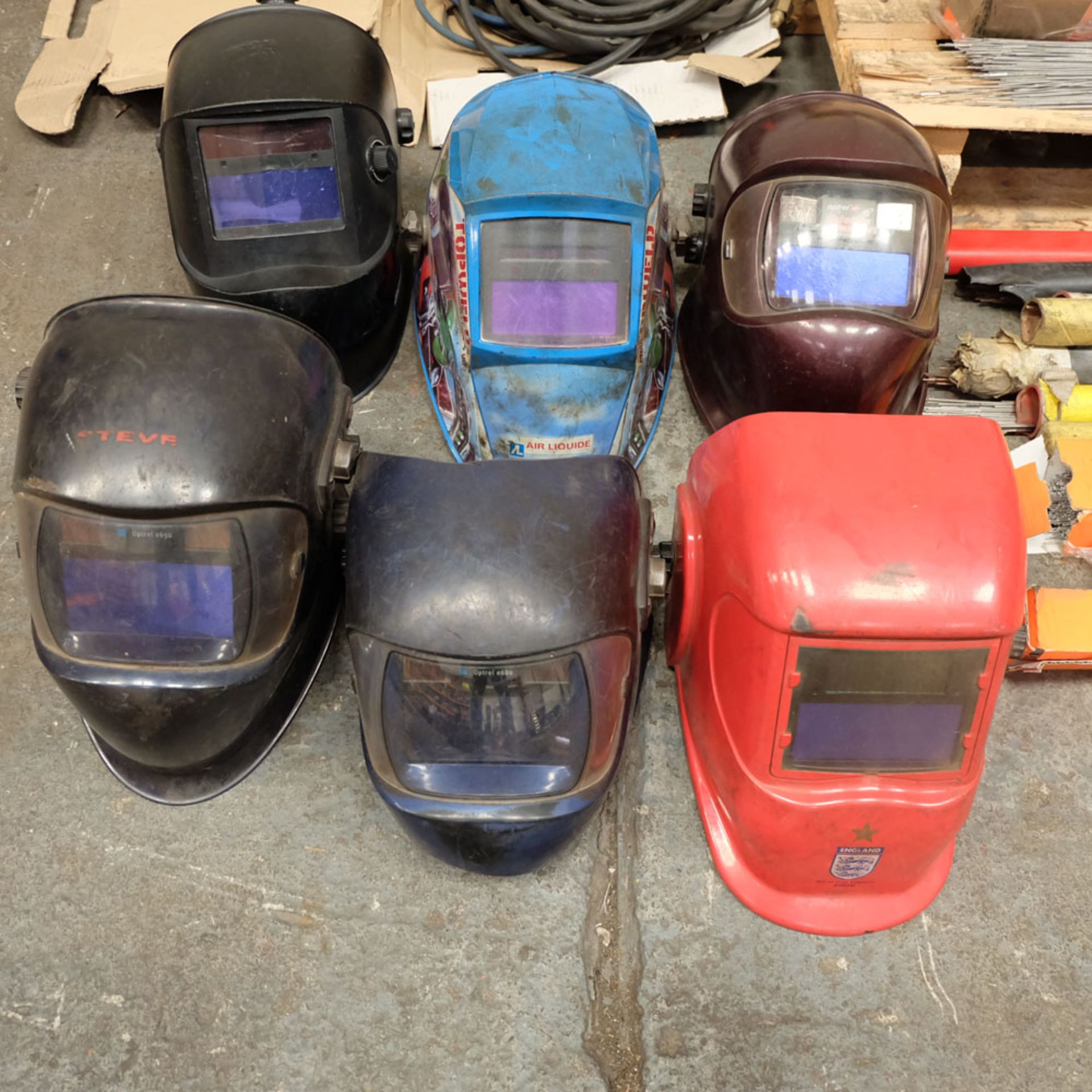 Large Lot of Various Welding Equipment including Welding Rods and Welding Masks. - Image 2 of 11