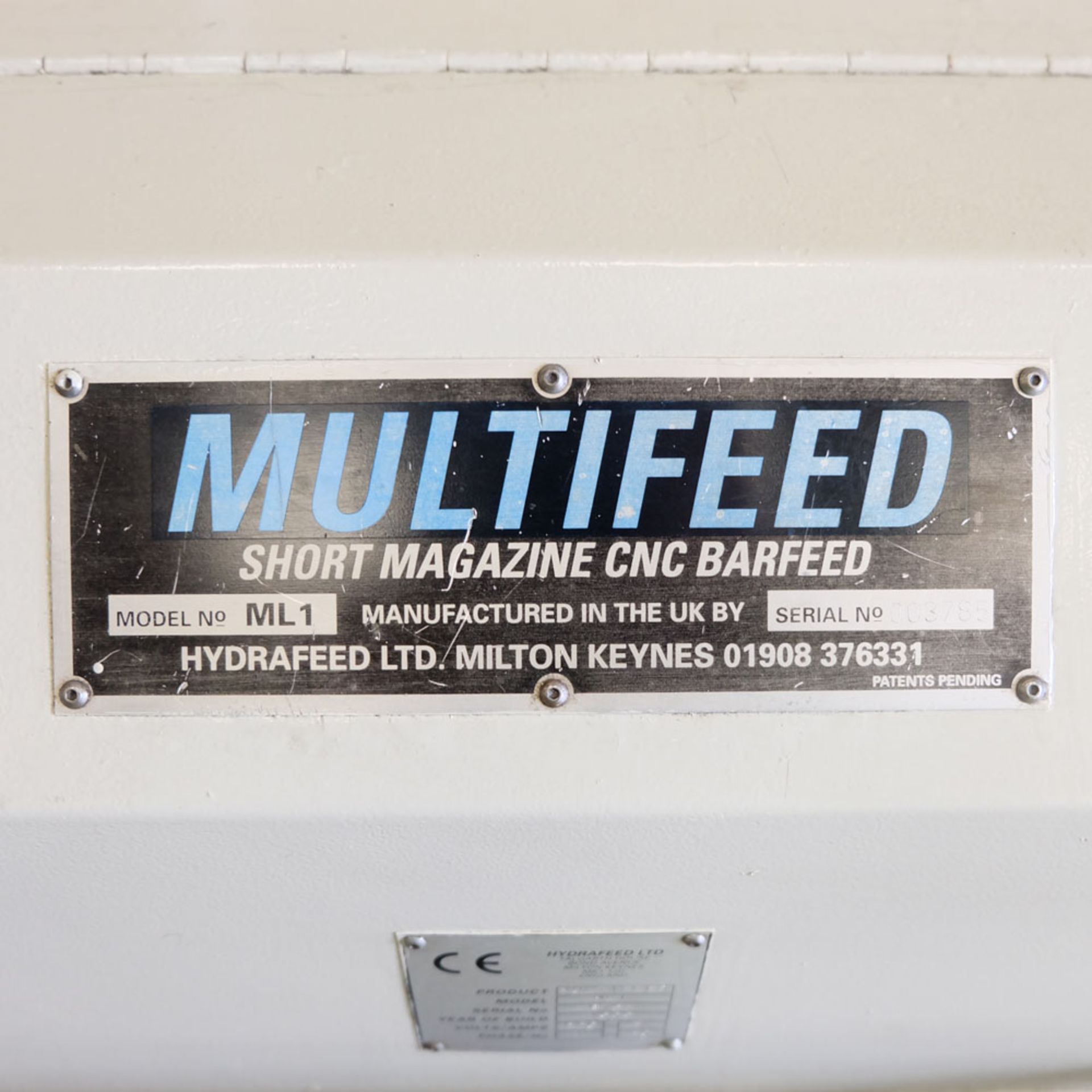 Multifeed Short Magazine CNC BarFeed. Model ML1. 220 Volt. Single Phase. - Image 9 of 9