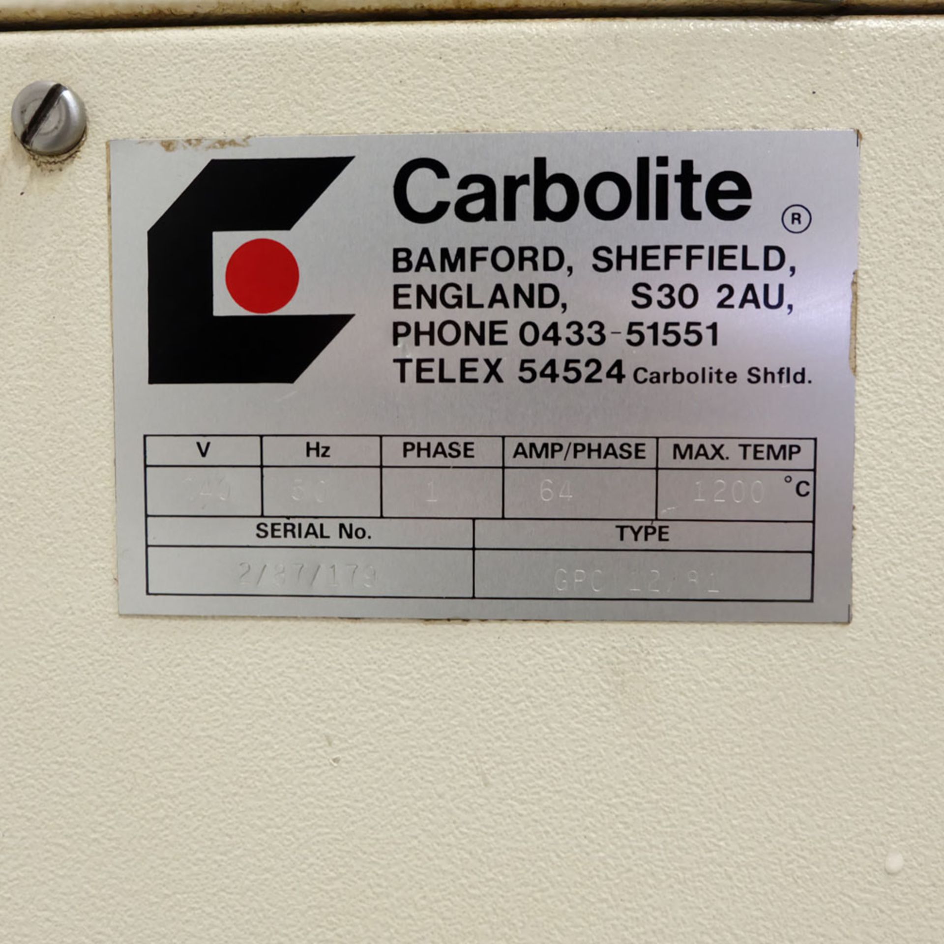 Carbolite Thermoserve Floor Standing Oven. Appature 400mm x 220mm. - Image 5 of 7