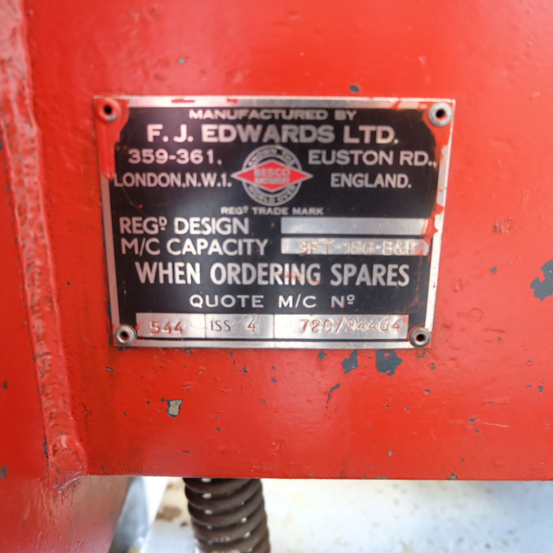 Edwards Manual Box & Pan Folder. Capacity: 3ft x 18swg. - Image 8 of 8