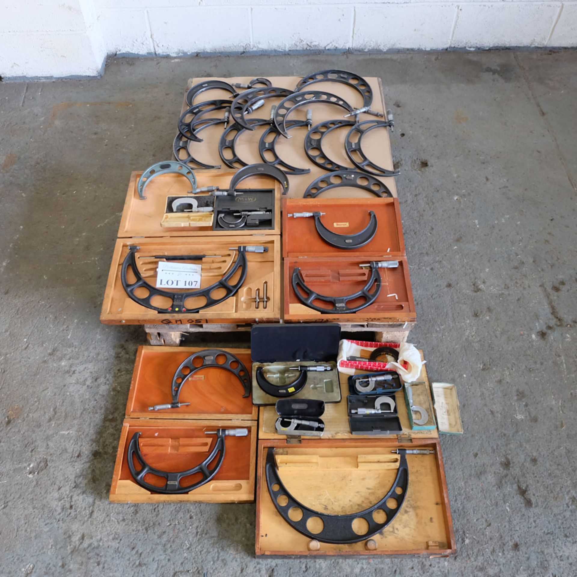 Lot of Various Sized External Micrometers.