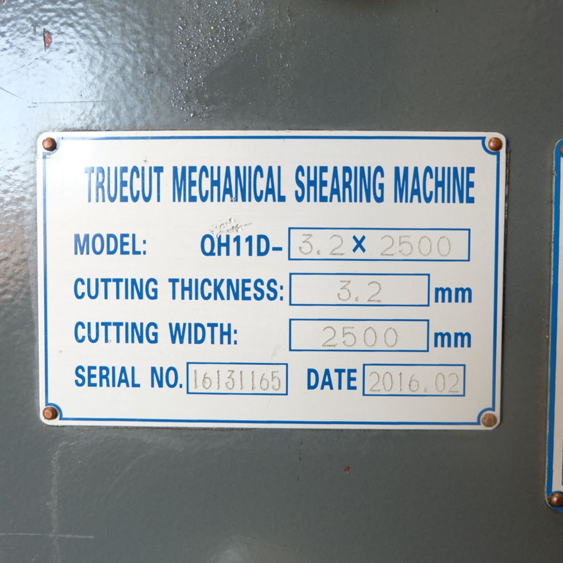 Mantech Model QH11D-3.2 x 2500 Power Guillotine. - Image 9 of 12