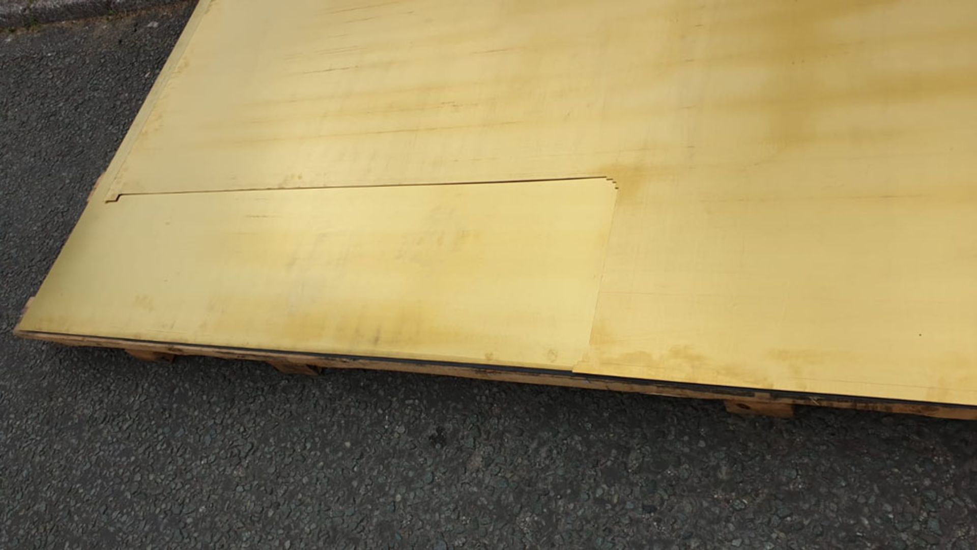 2 x Brass Sheets. 2440mm x 1220mm x 1.2mm. One with Cut our as per Lot Description. - Image 4 of 5