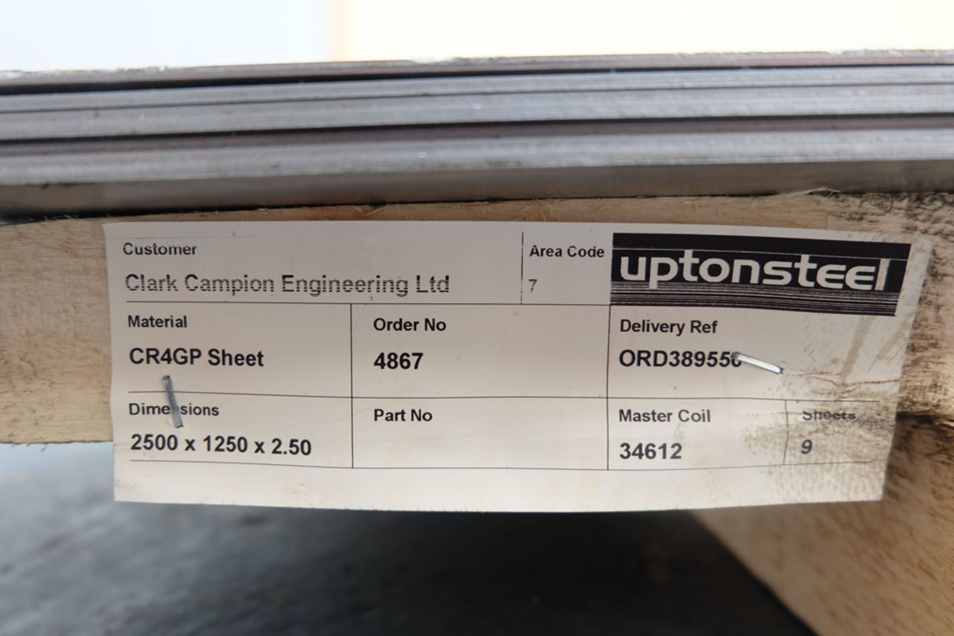 7 x Mild Steel Sheets. Approx 2500 x 1250 x 2.5mm Thickness. CR4GP. - Image 5 of 5