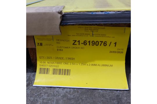 10 x Aluminium Sheets. Approx 2500 x 1250 x 2mm Thickness. - Image 4 of 5