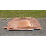 Quantity of Copper Sheet. Various Sizes and Thicknesses. Total weight 120KG Including Pallet.