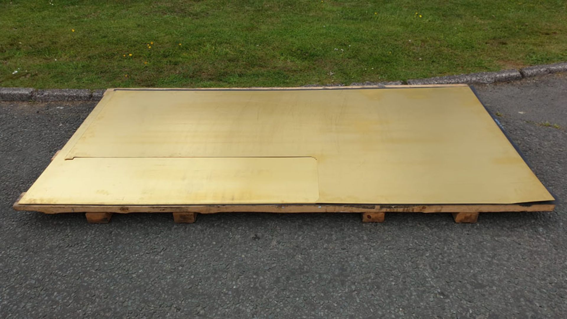 2 x Brass Sheets. 2440mm x 1220mm x 1.2mm. One with Cut our as per Lot Description. - Image 2 of 5