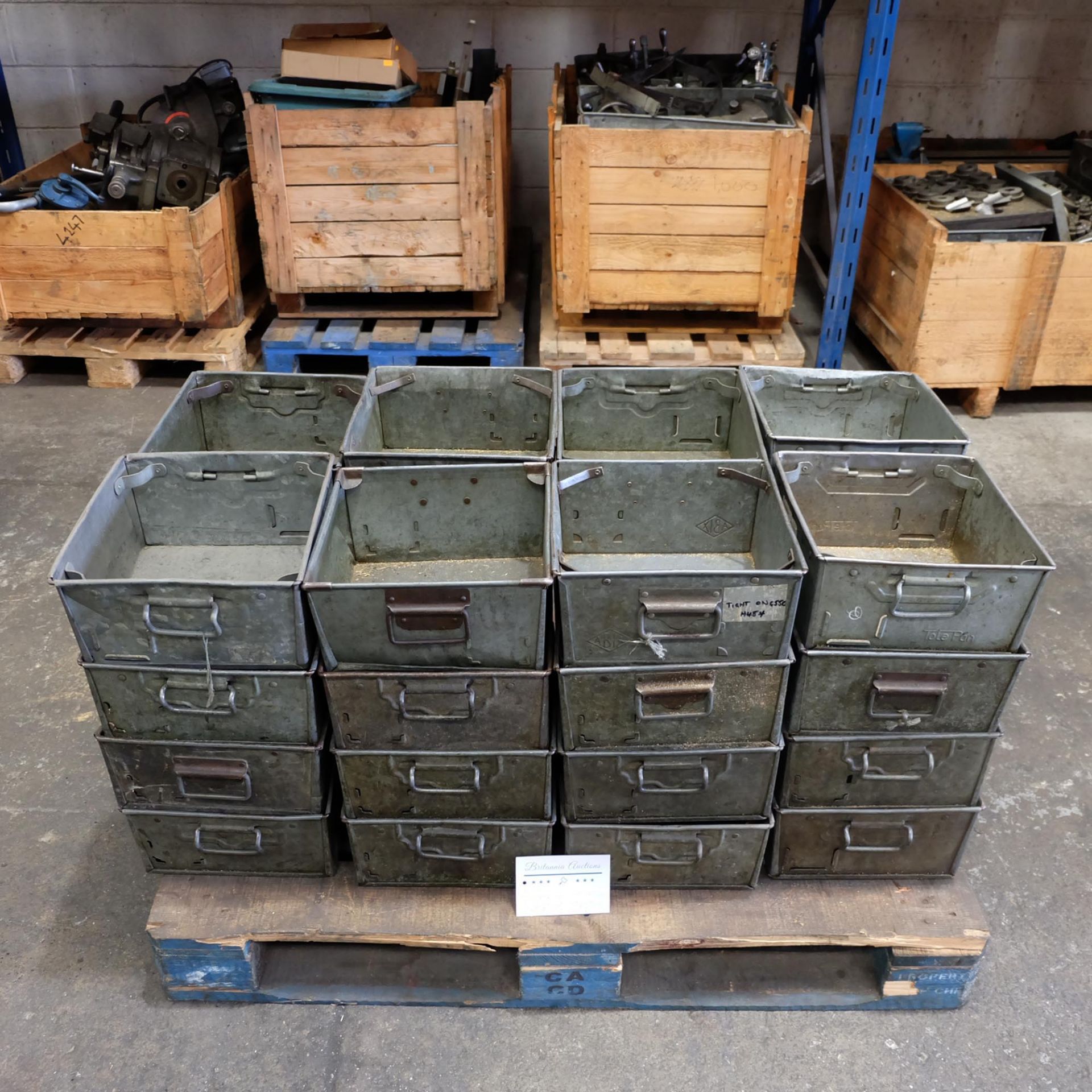 Quantity Of 32 Tote Bins With Handles.