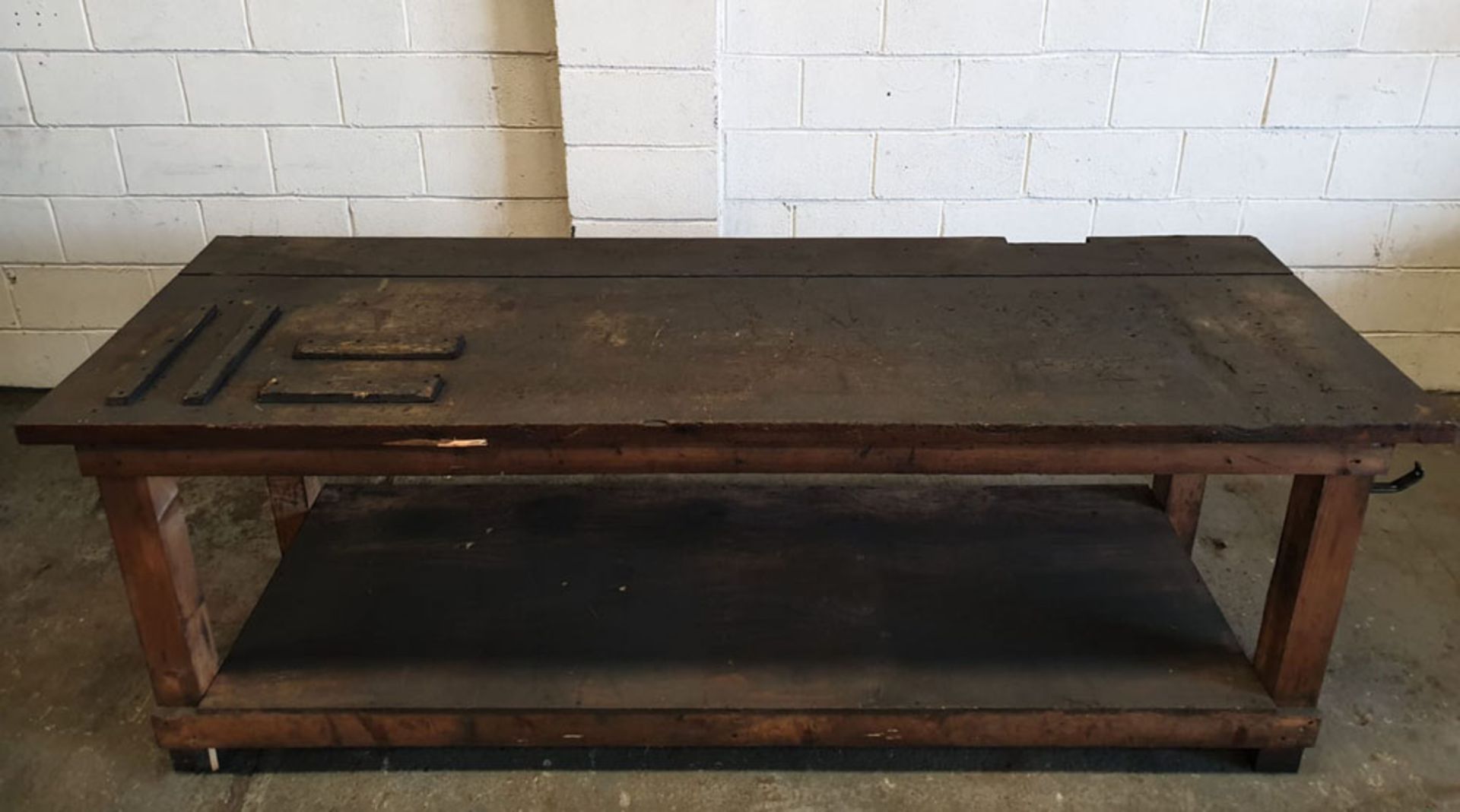 Large Wooden Workbench. Approx 99" x 33" x 35" High. - Image 2 of 4