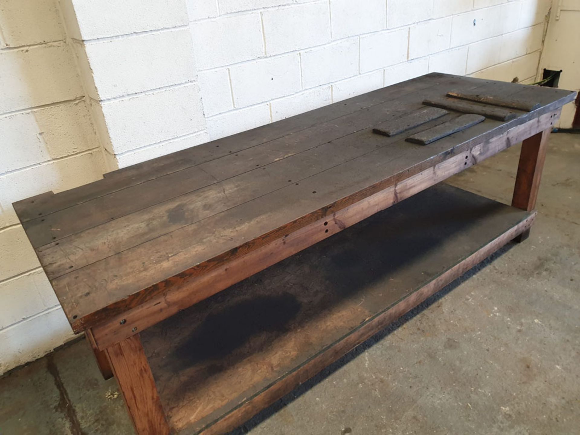 Large Wooden Workbench. Approx 99" x 34" x 34 3/4" High. - Image 3 of 3