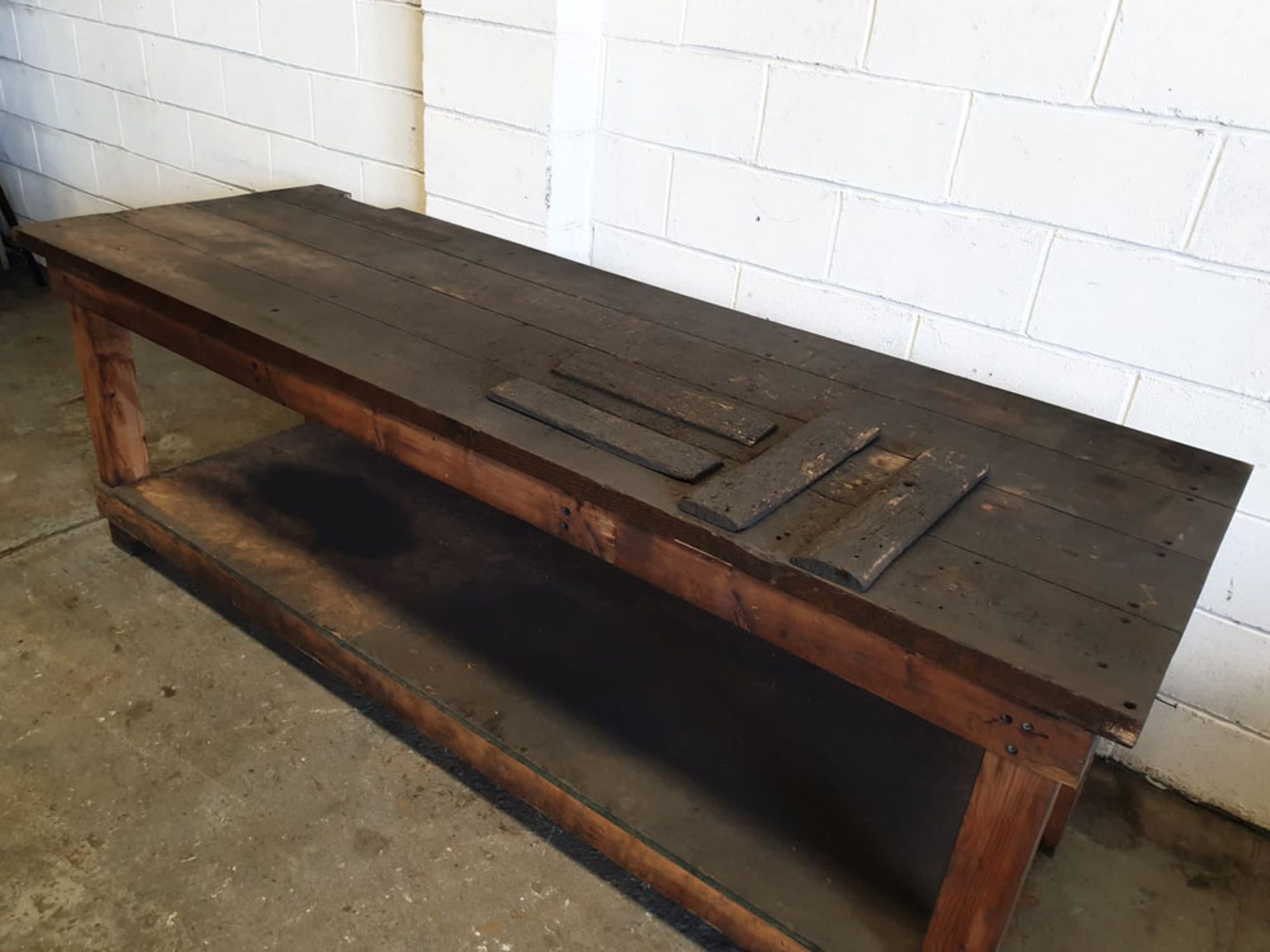 Large Wooden Workbench. Approx 99" x 34" x 34 3/4" High. - Image 2 of 3