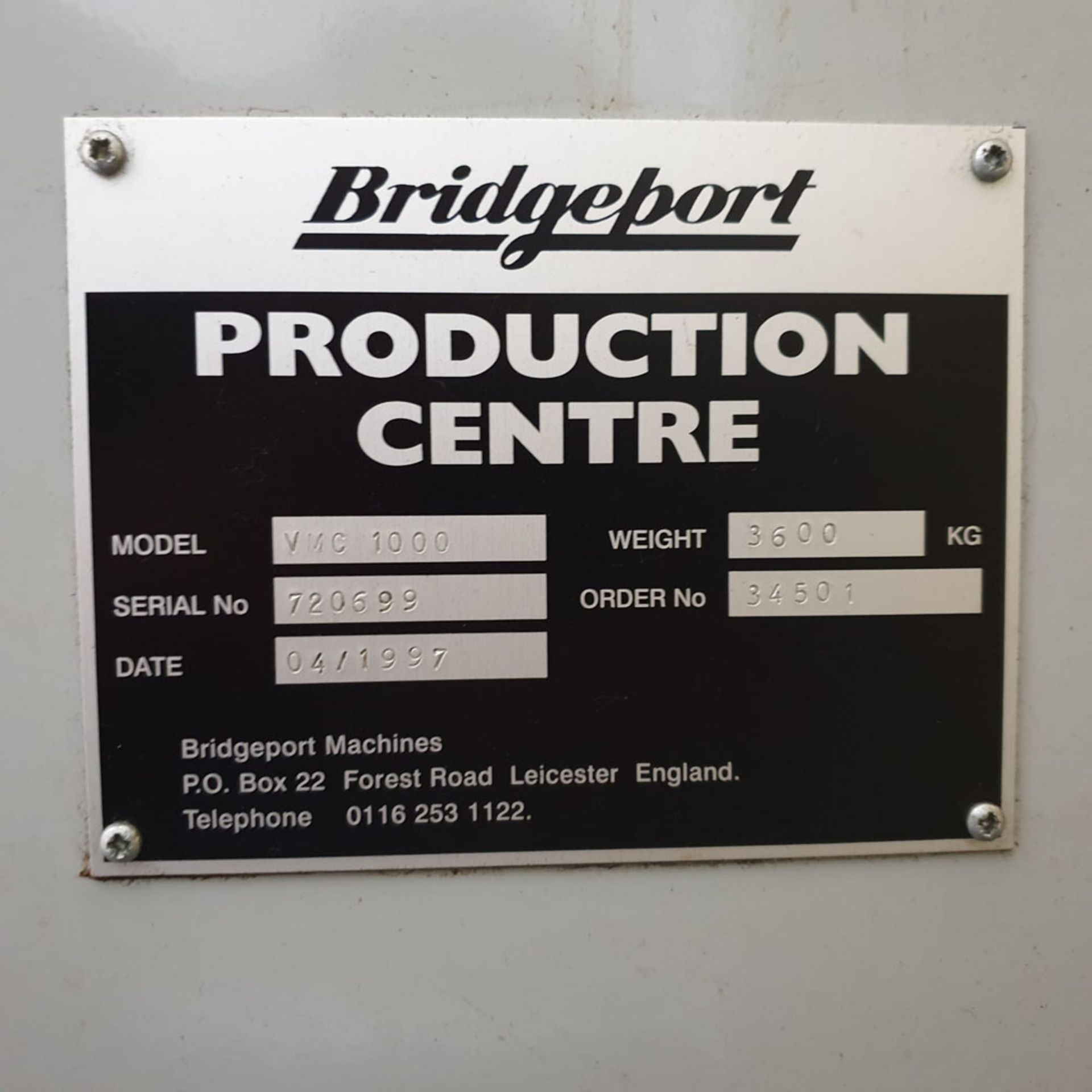 Bridgeport VMC 1000/22 Vertical Machining Centre. Table 1150 x 490mm. - Image 8 of 8