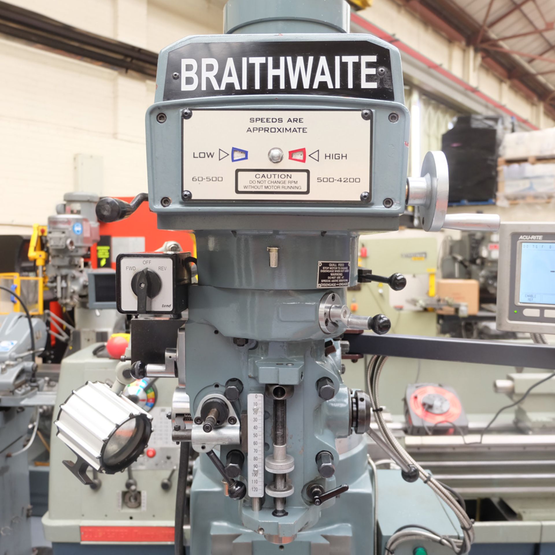 Braithwaite Model 6323B 3HP Vari Speed Turret Mill. - Image 4 of 20