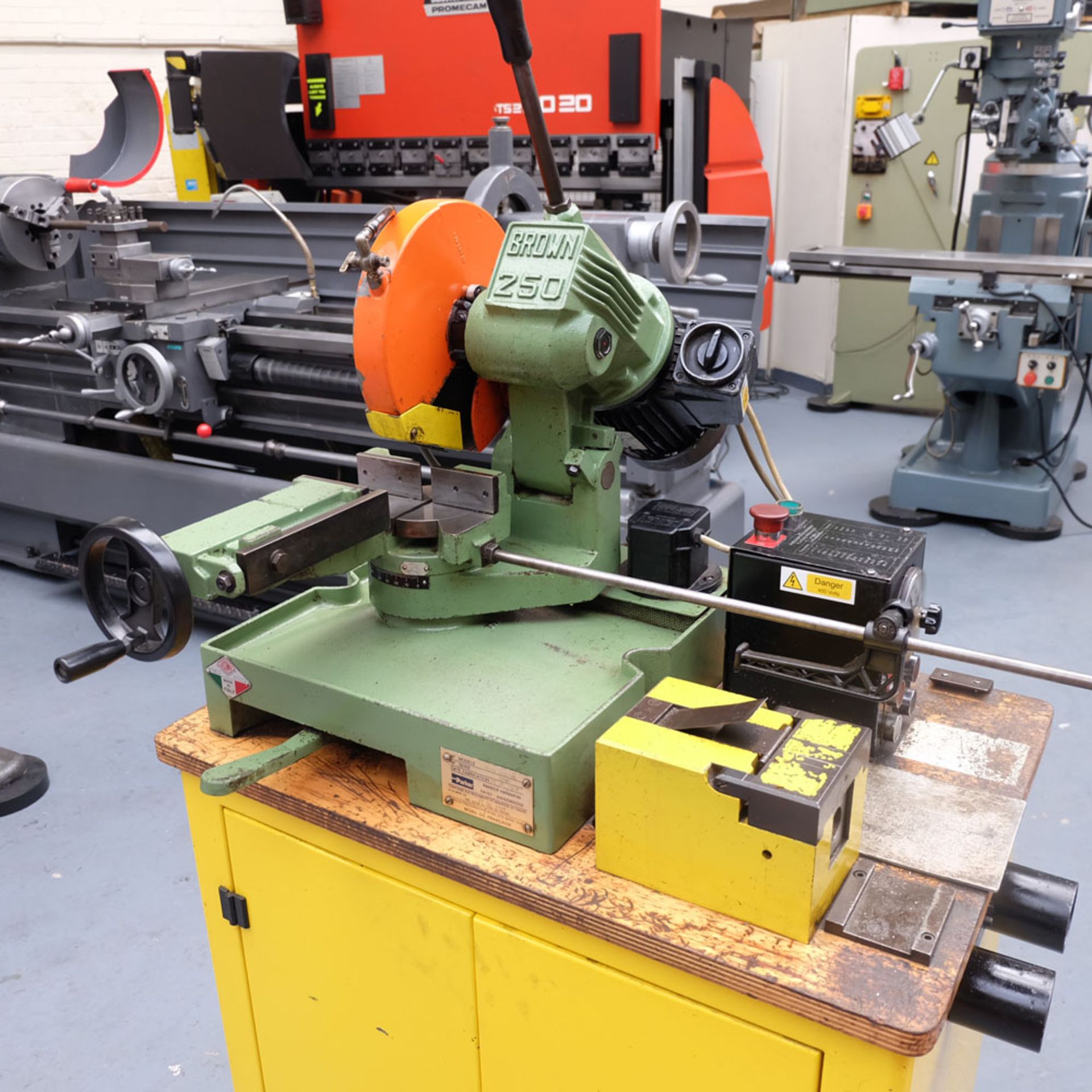 Pedrazzoli Brown 250 Cutting, Deburring and Hydraulic Power Flanging Station On Cabinet. - Image 4 of 13