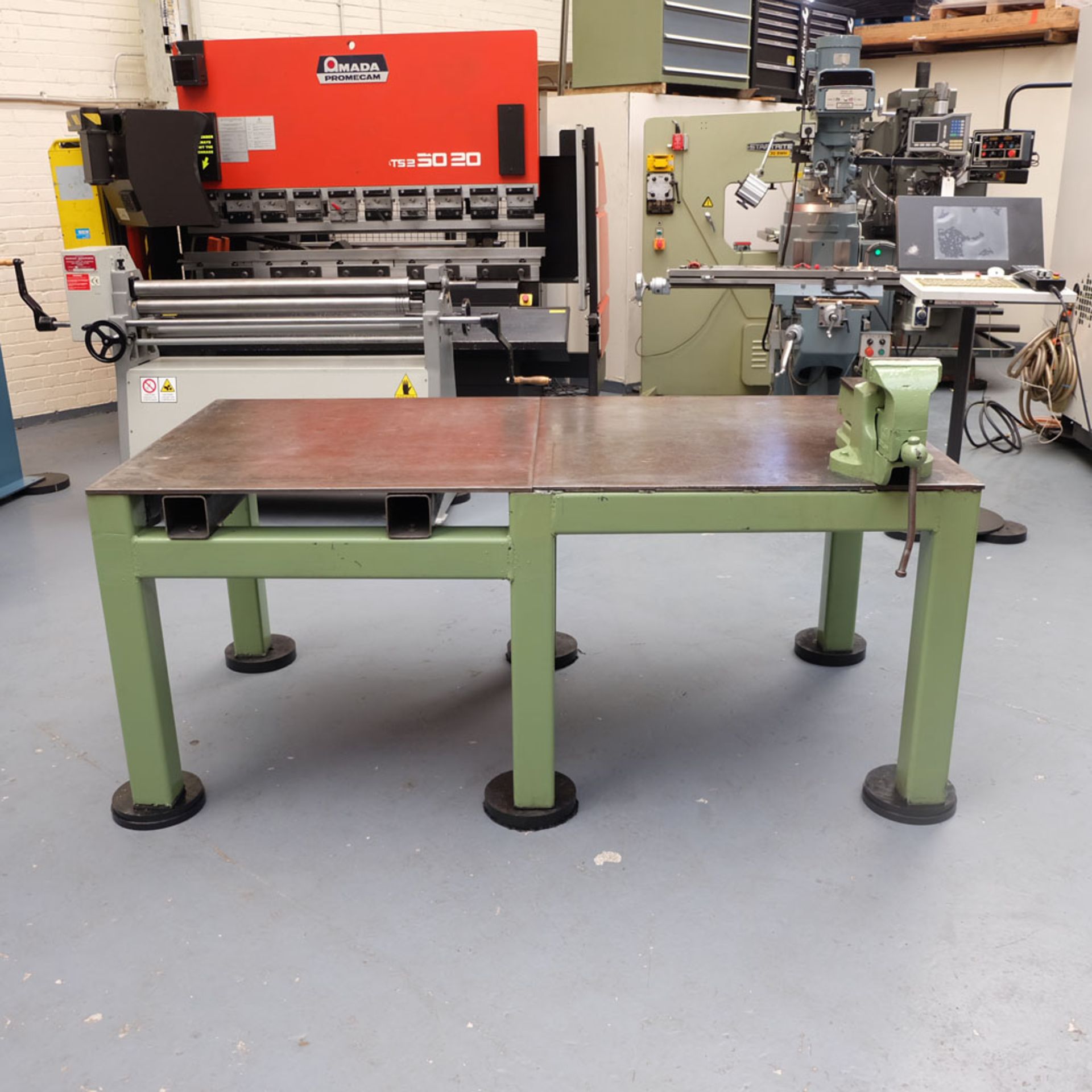 HeavyDuty Steel Work Bench With Record No.25 Bench Vice.Work Bench Size 2000mm x 1000mm x 830mm High
