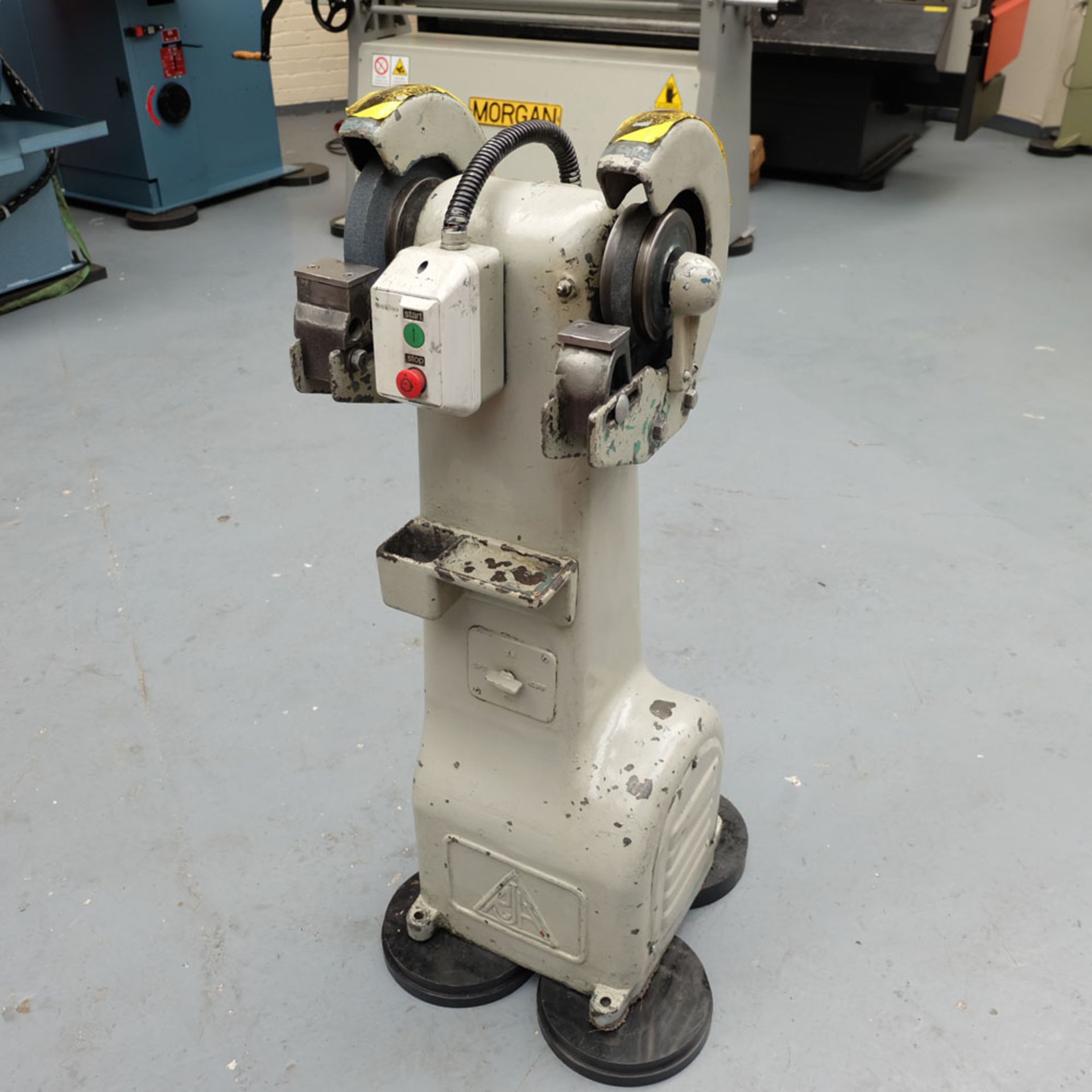 RJH Double Ended Pedastal Tool Grinder. Wheel Size: 10" x 1". - Image 2 of 5