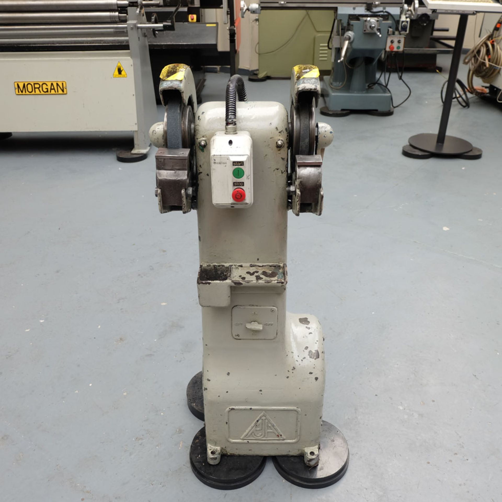 RJH Double Ended Pedastal Tool Grinder. Wheel Size: 10" x 1".