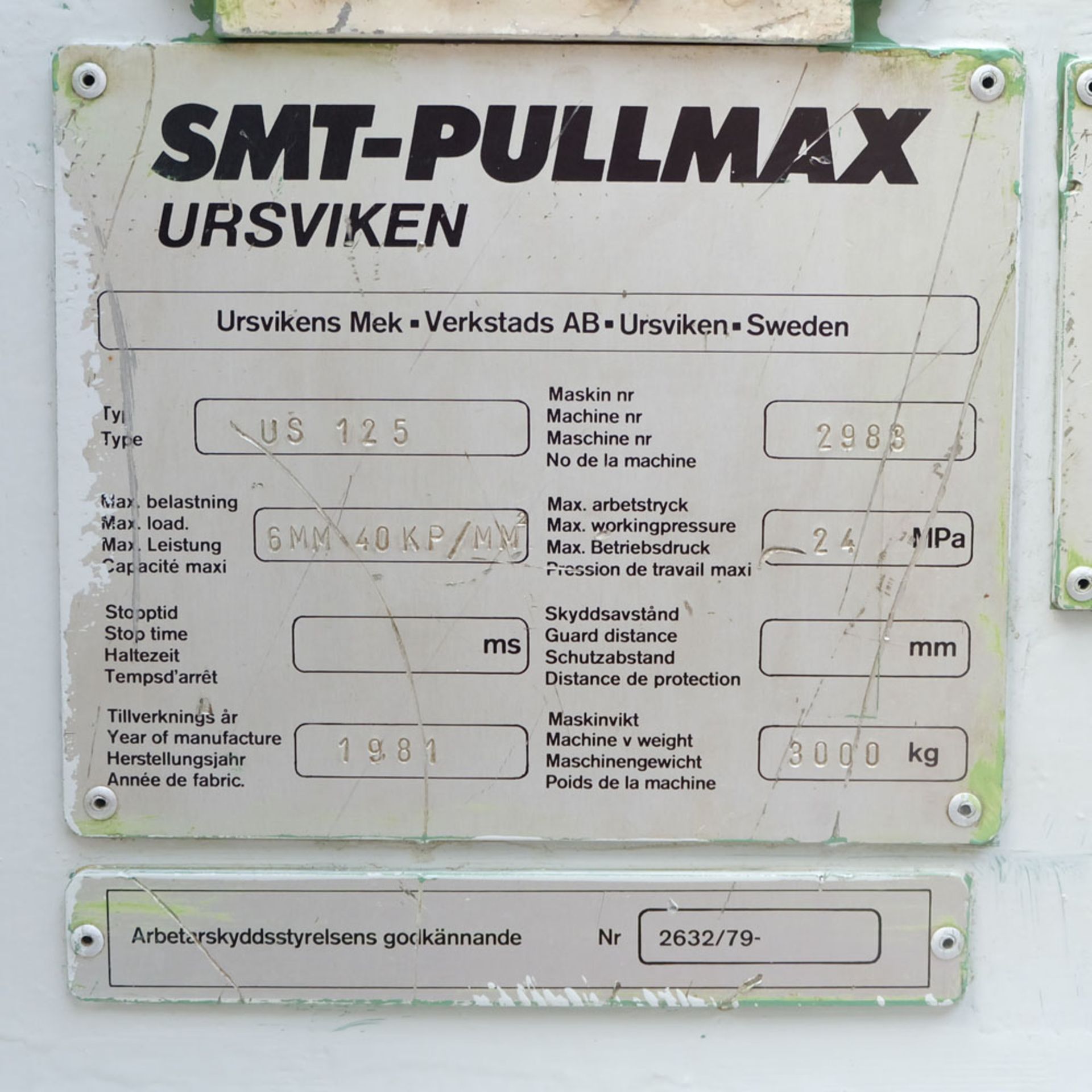 SMT - Pullmax Ursviken Type US 125 Hydraulic Power Guillotine. Capacity: 2500mm x 6mm. - Image 7 of 8