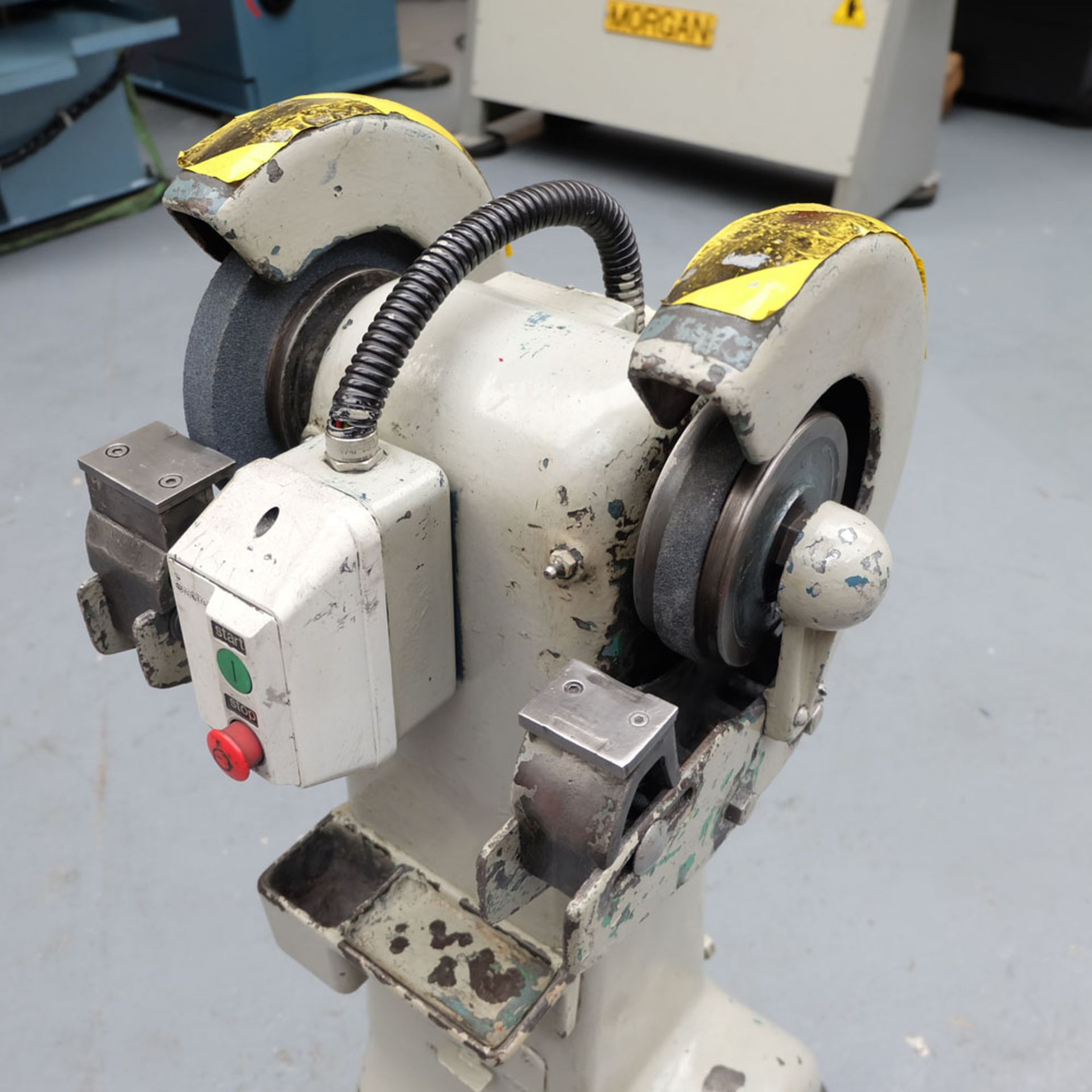 RJH Double Ended Pedastal Tool Grinder. Wheel Size: 10" x 1". - Image 3 of 5