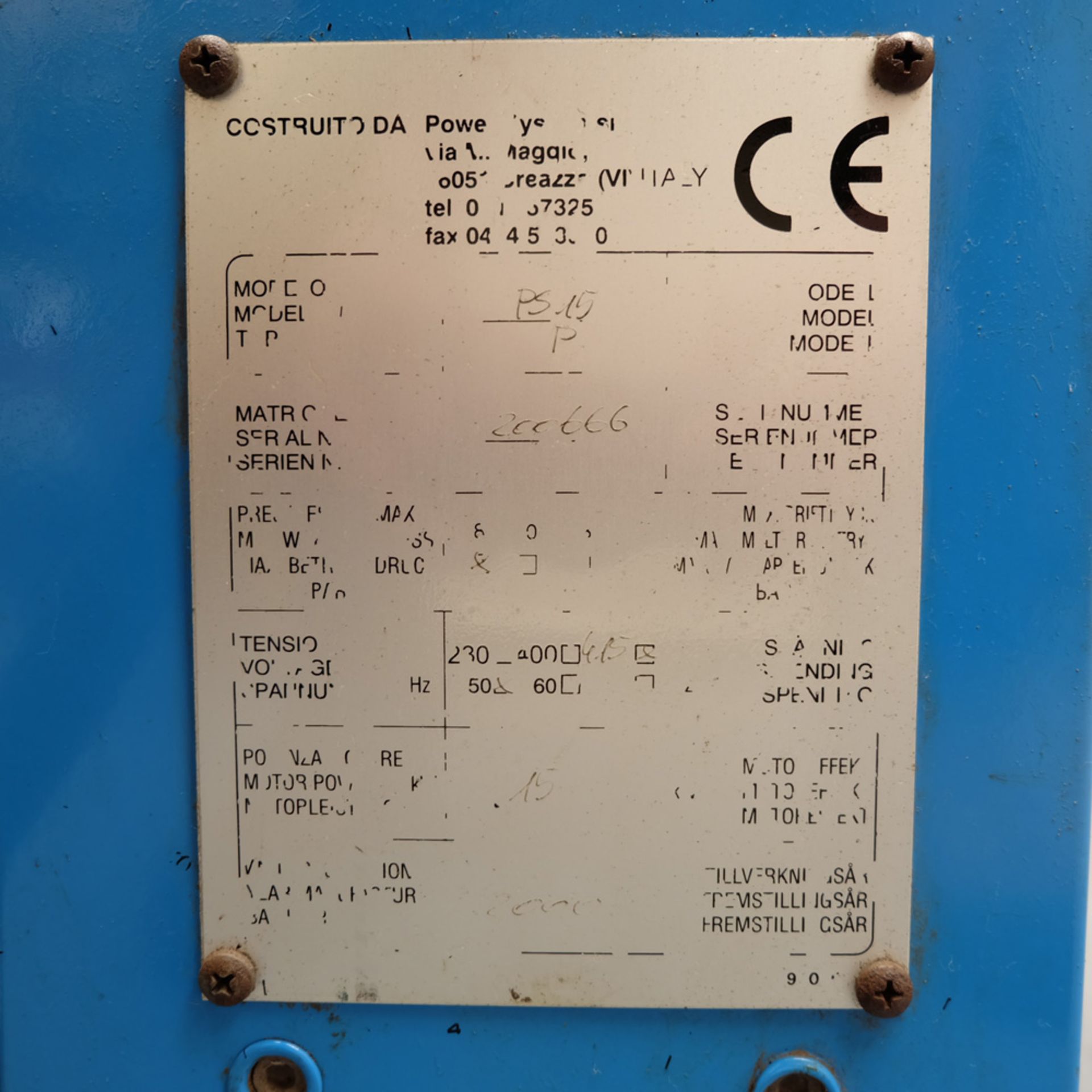 Power Systems Model PS 15-8P Rotary Air Compressor. - Image 7 of 8