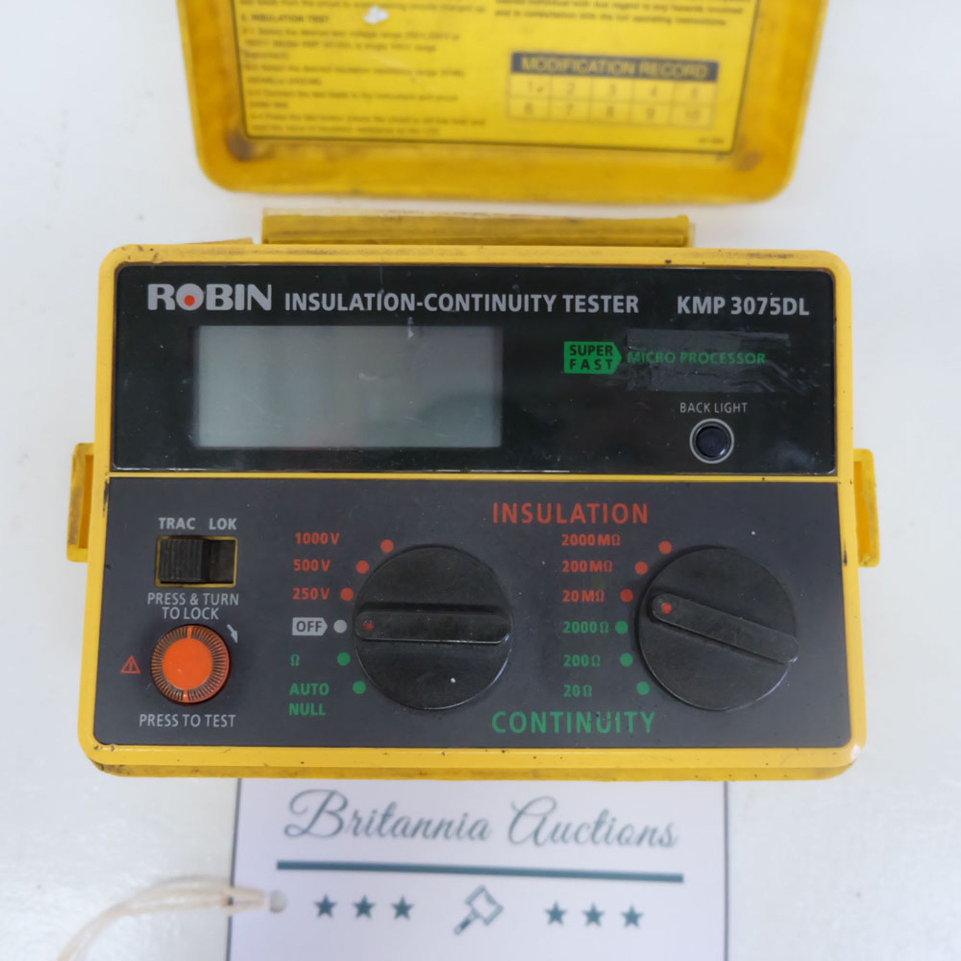 ROBIN Model KMP 3075DL Insulation-Continuity Tester. - Image 2 of 6