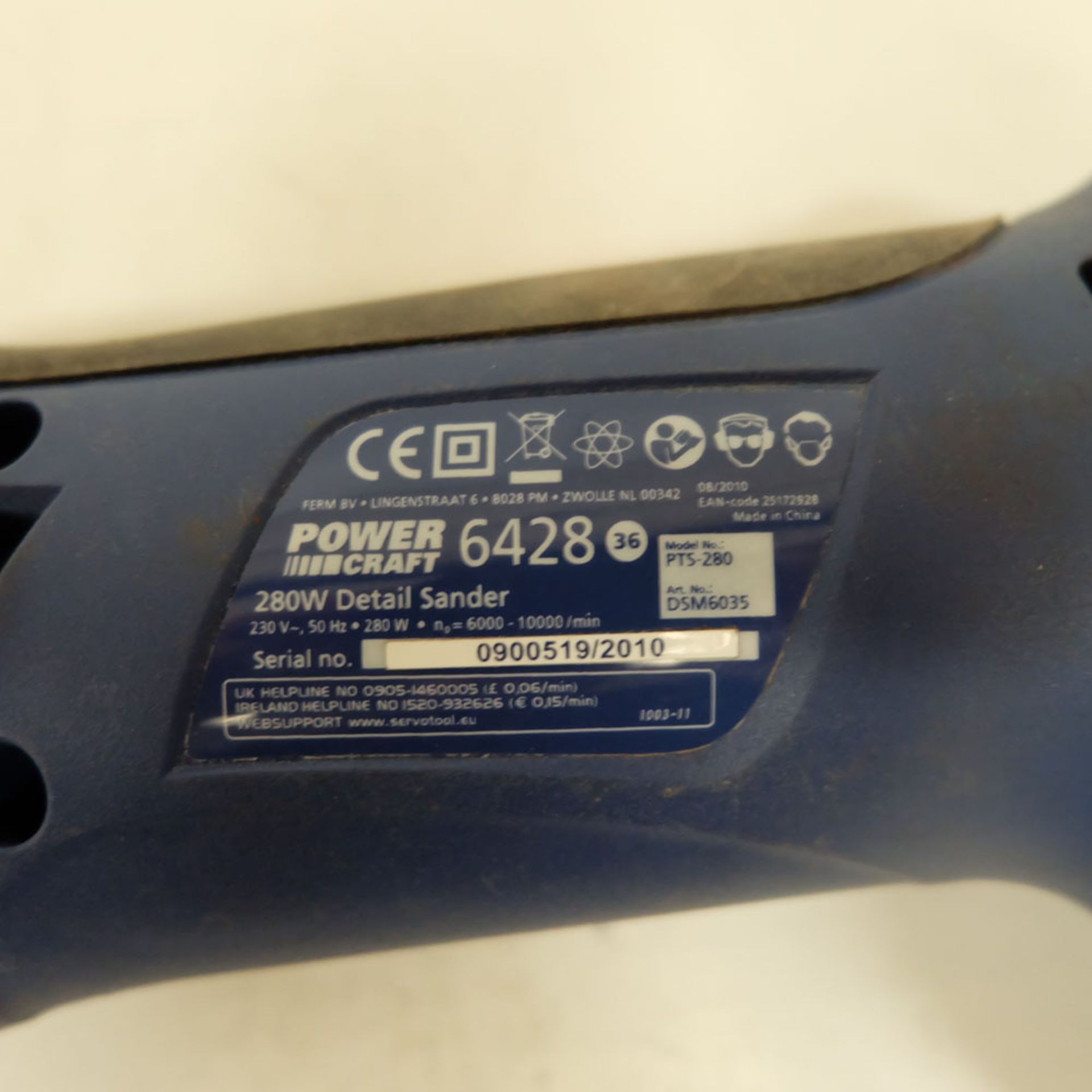 Power Craft Model PTS-280. Detail Sander. - Image 3 of 3