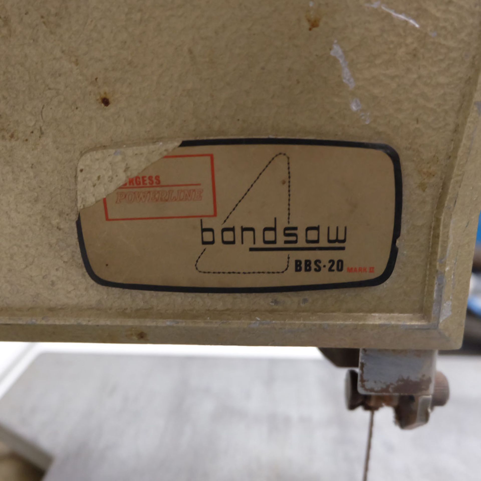 Progress Powerline Model BBS-20 Bench Top Bandsaw. - Image 5 of 5