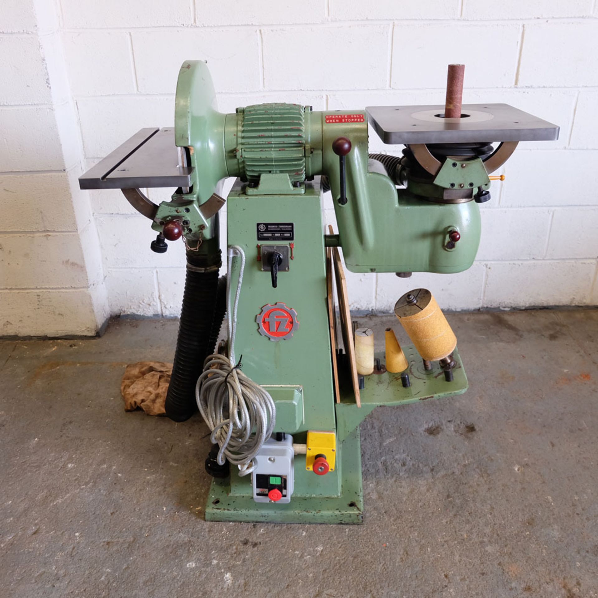 Fredrich Zimmermann Type SW2 1 Swivelling Face and Universal Bobbin Sander.