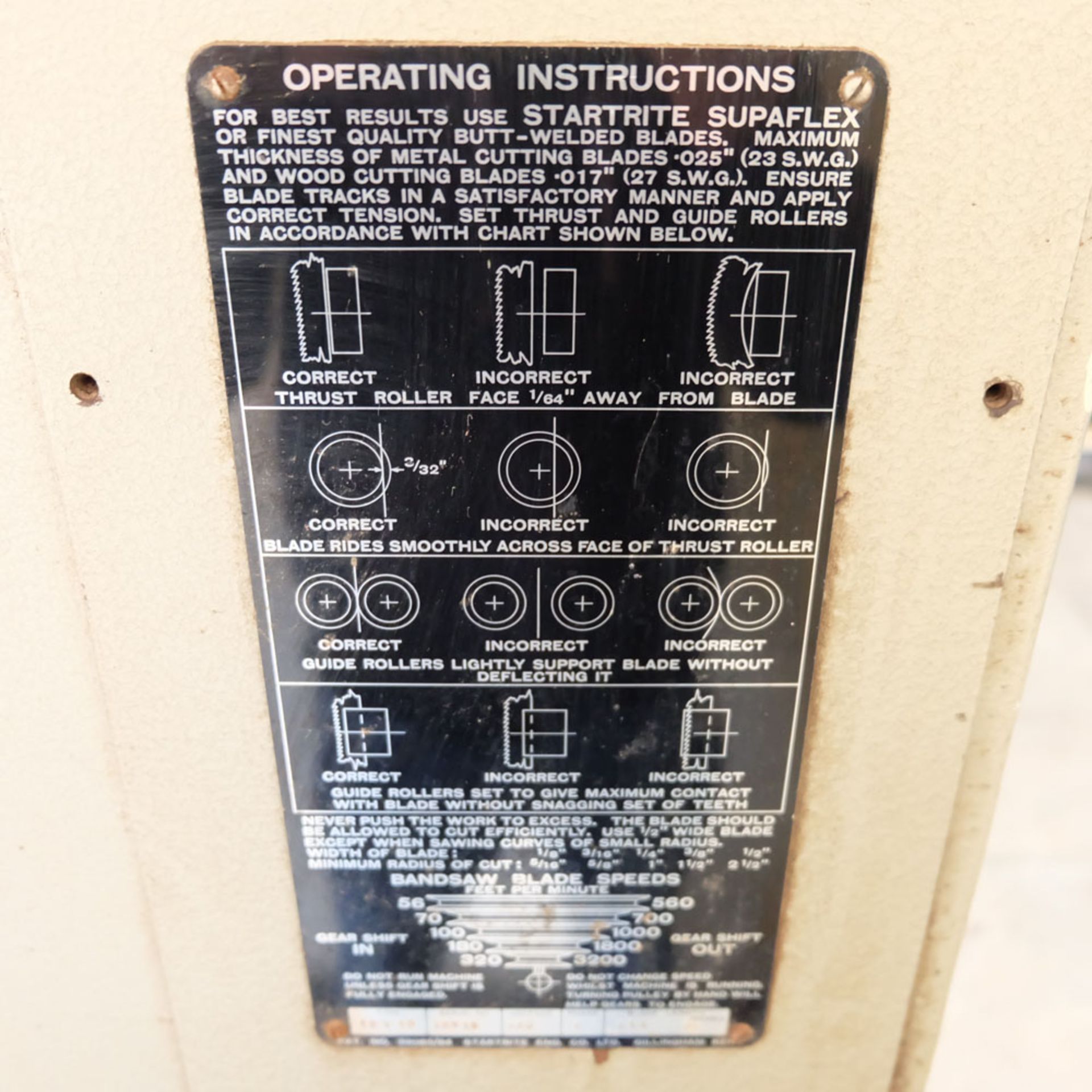 Startrite Volant 18 Vertical Tool Room Bandsaw. - Image 7 of 7