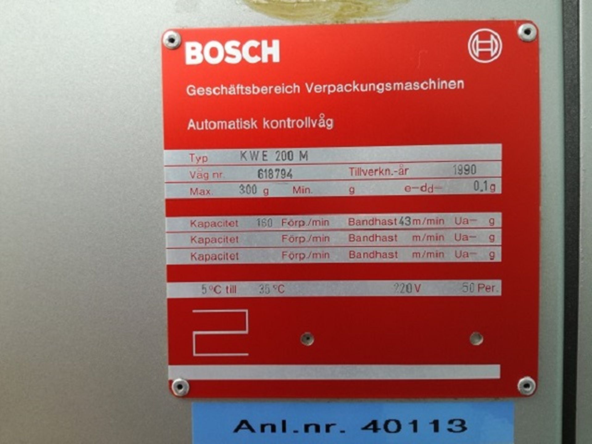 Bosch model KWE 200M modular in-line checkweighing system - Image 9 of 9