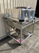 Stainless steel IBC tank, mobile on trolley