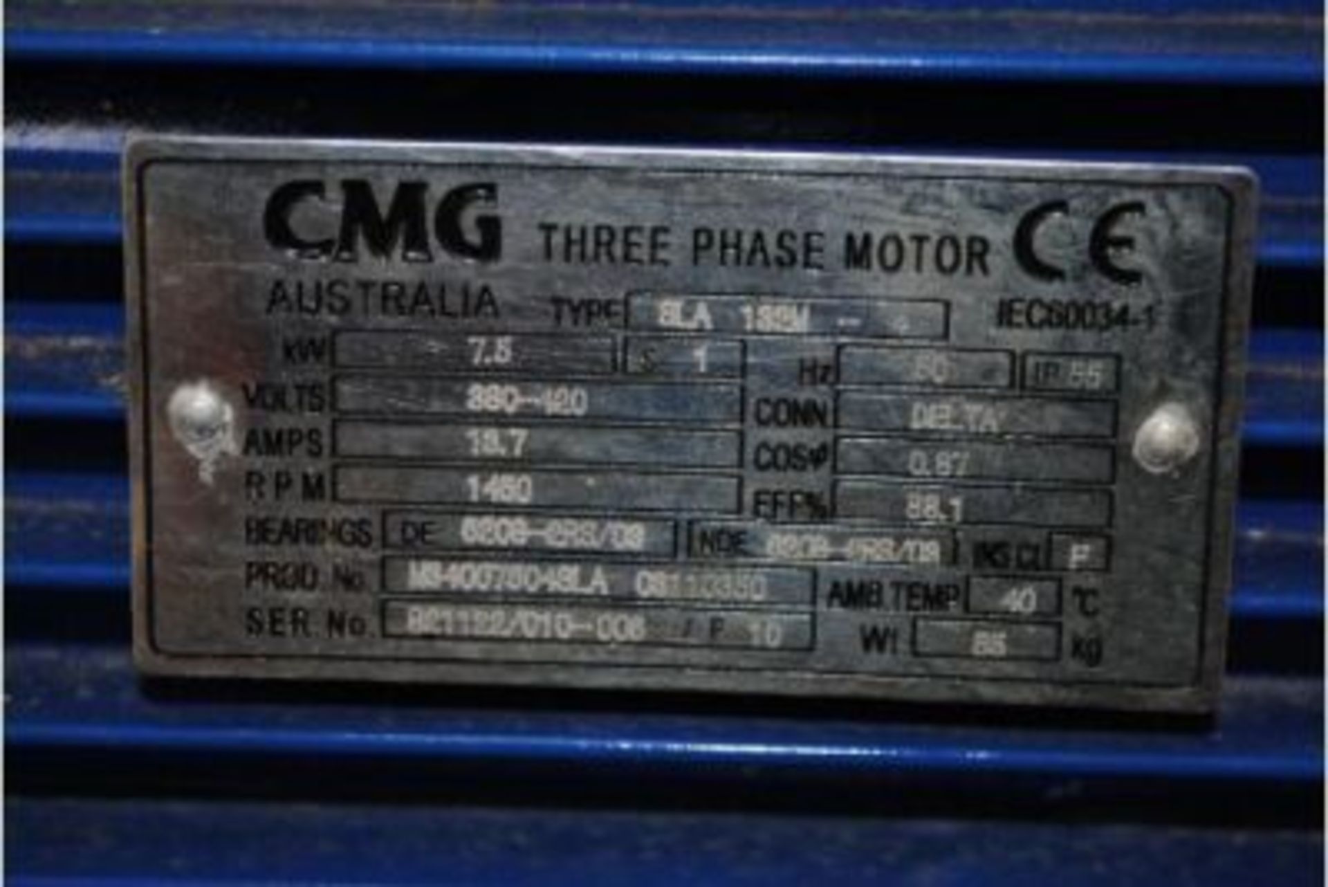 CMG Model: SLA 132M Three Phase Motor - Image 5 of 5