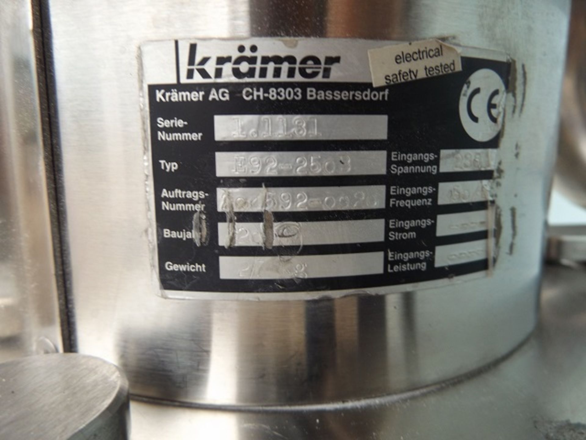 Kraemer model E92-250B pharma grade tablet deduster - Image 7 of 7