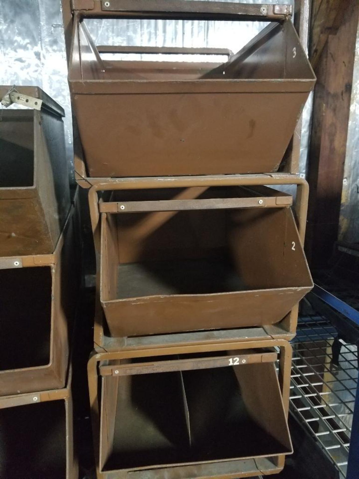 14 drawer stacking metal parts bins. - Image 3 of 5
