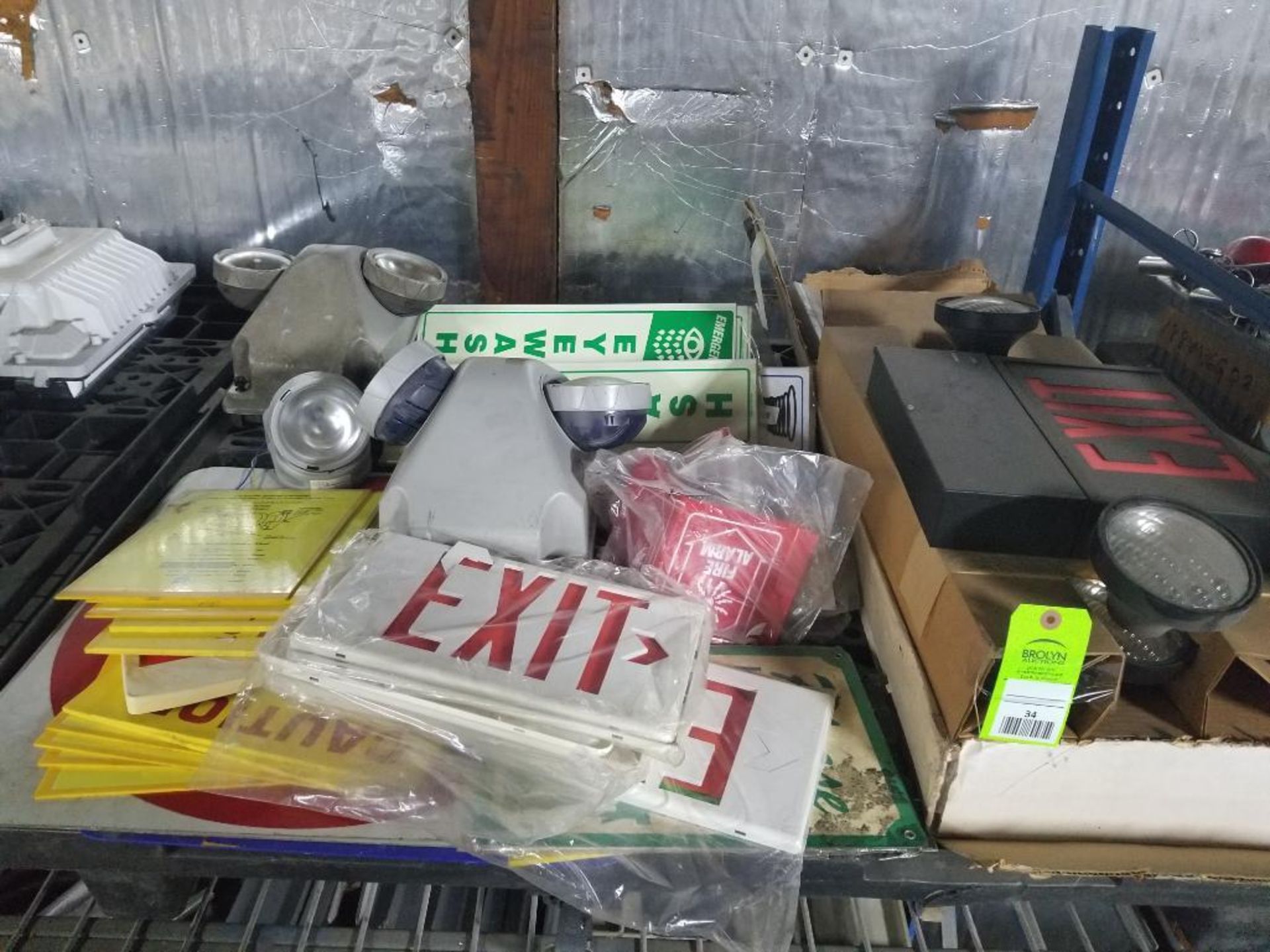 Pallet of assorted safety equipment.