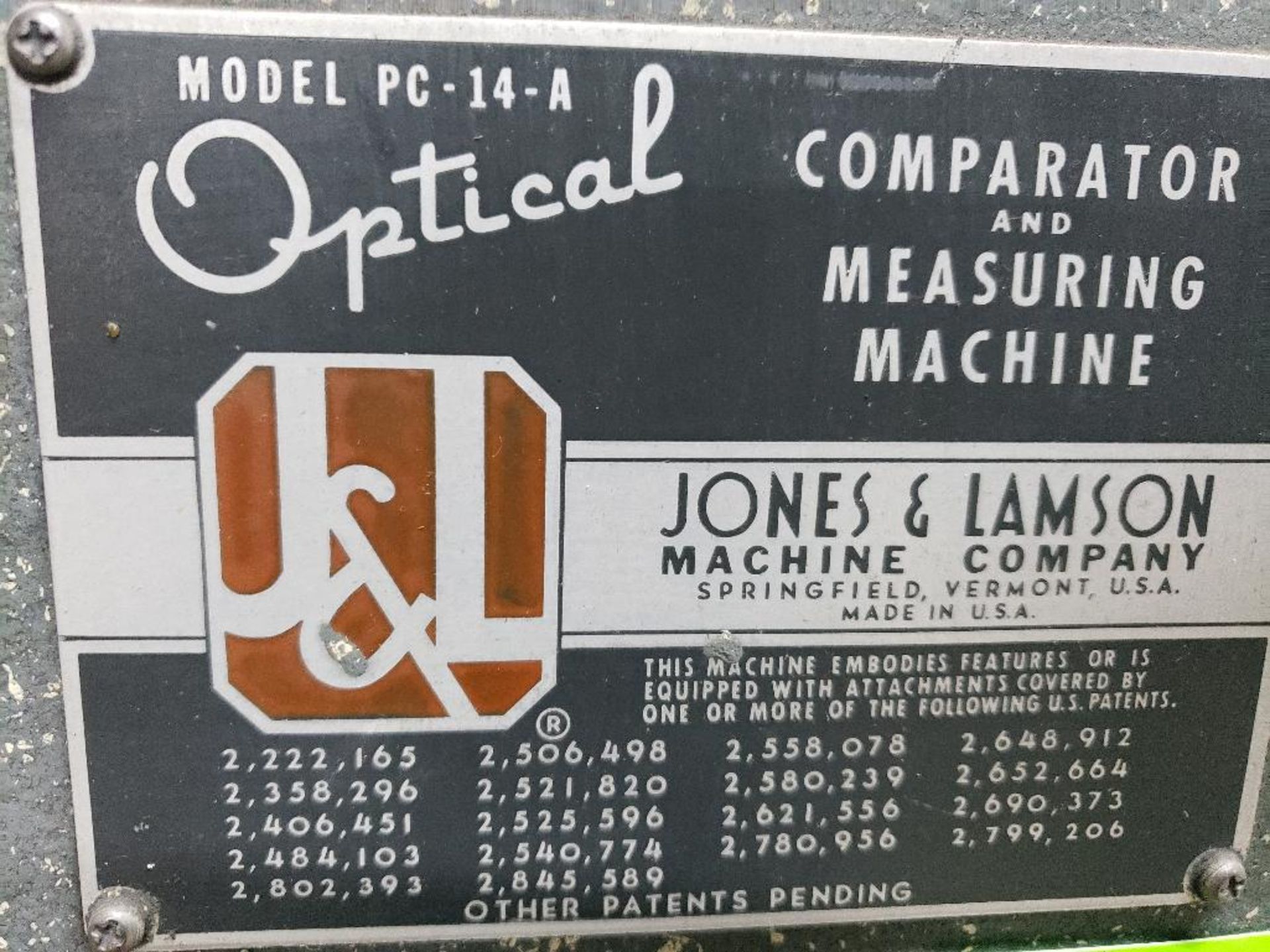 Jones and Lamson optical comparator. Model PC-14-A. - Image 2 of 12