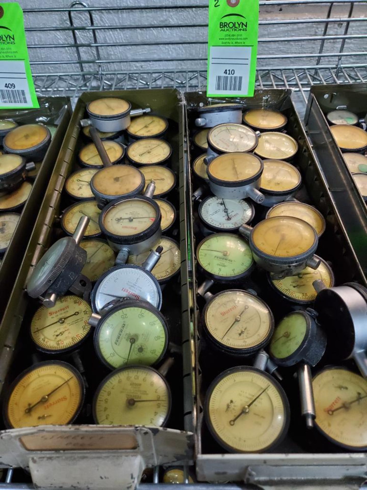 Large assortment of dial indicators.