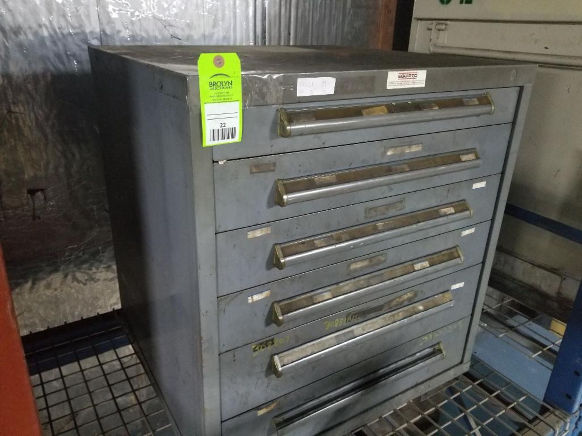 6 drawer Equipto tool cabinet. 34tall x 30wide x 28deep. - Image 2 of 4