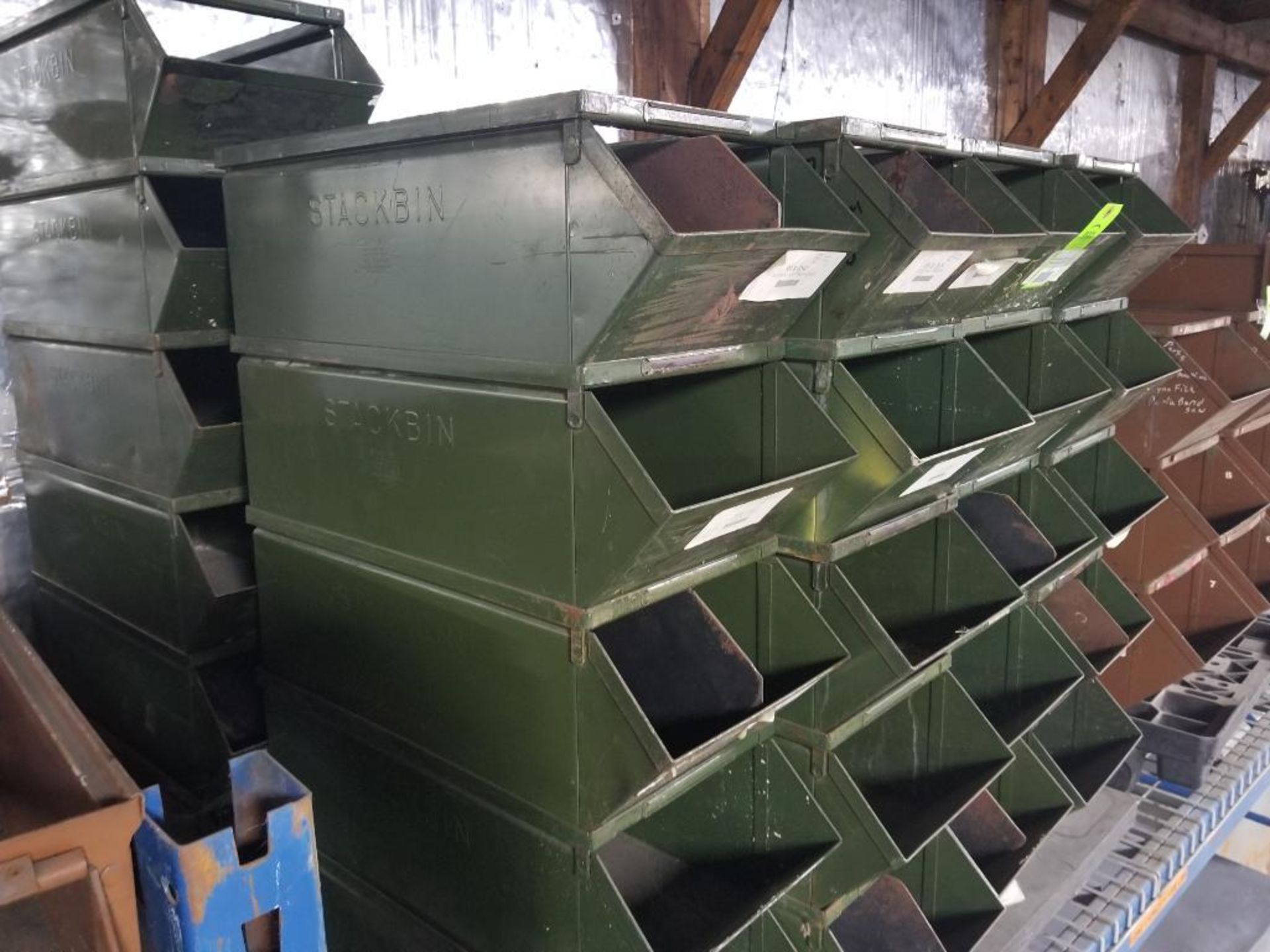 40 stacking metal parts bins. - Image 8 of 9