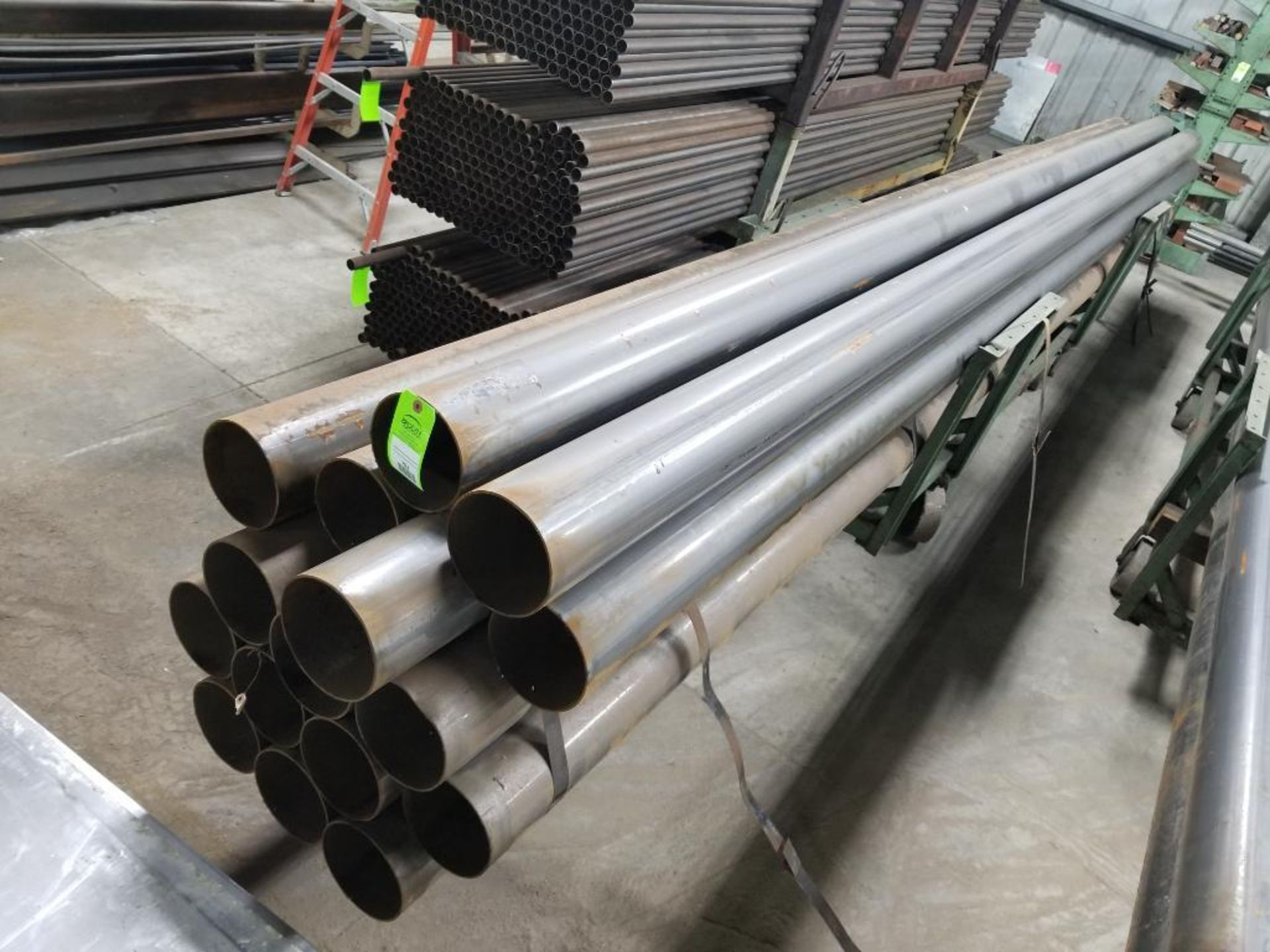 Large qty of steel tube stock as pictured in one section.