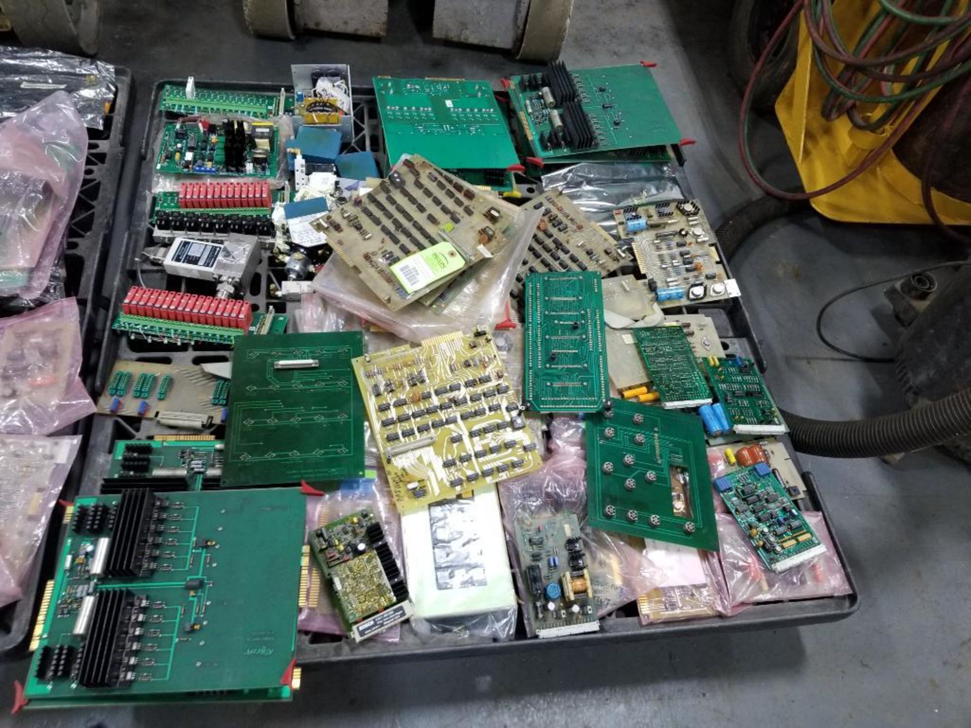 Pallet of assorted control boards.