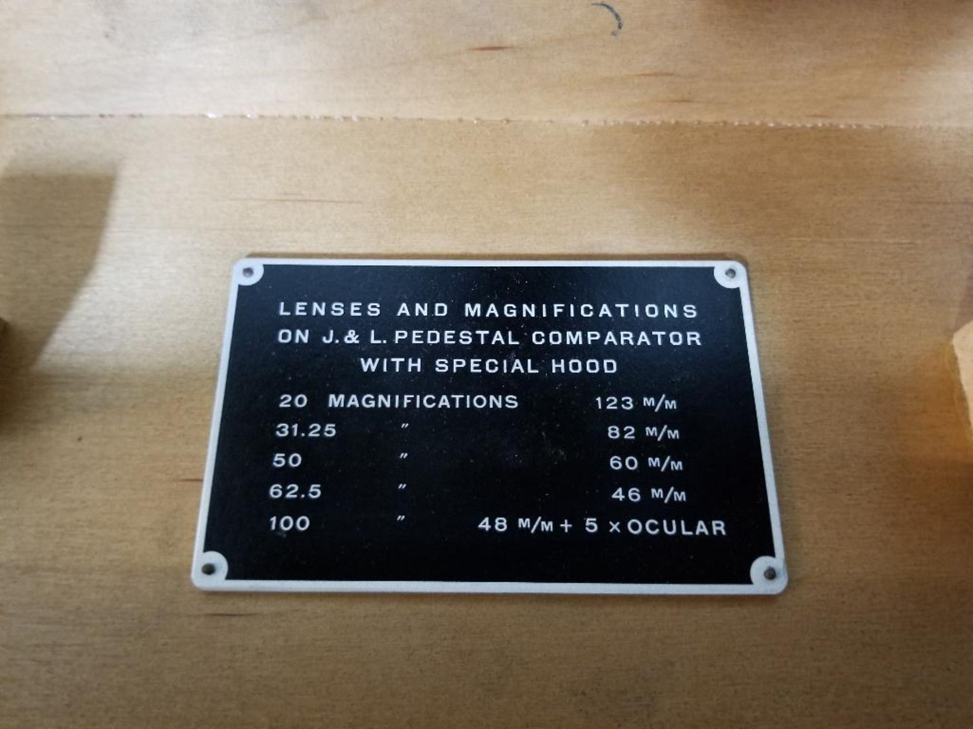 Jones and Lamson optical comparator magnification lense. - Image 3 of 4
