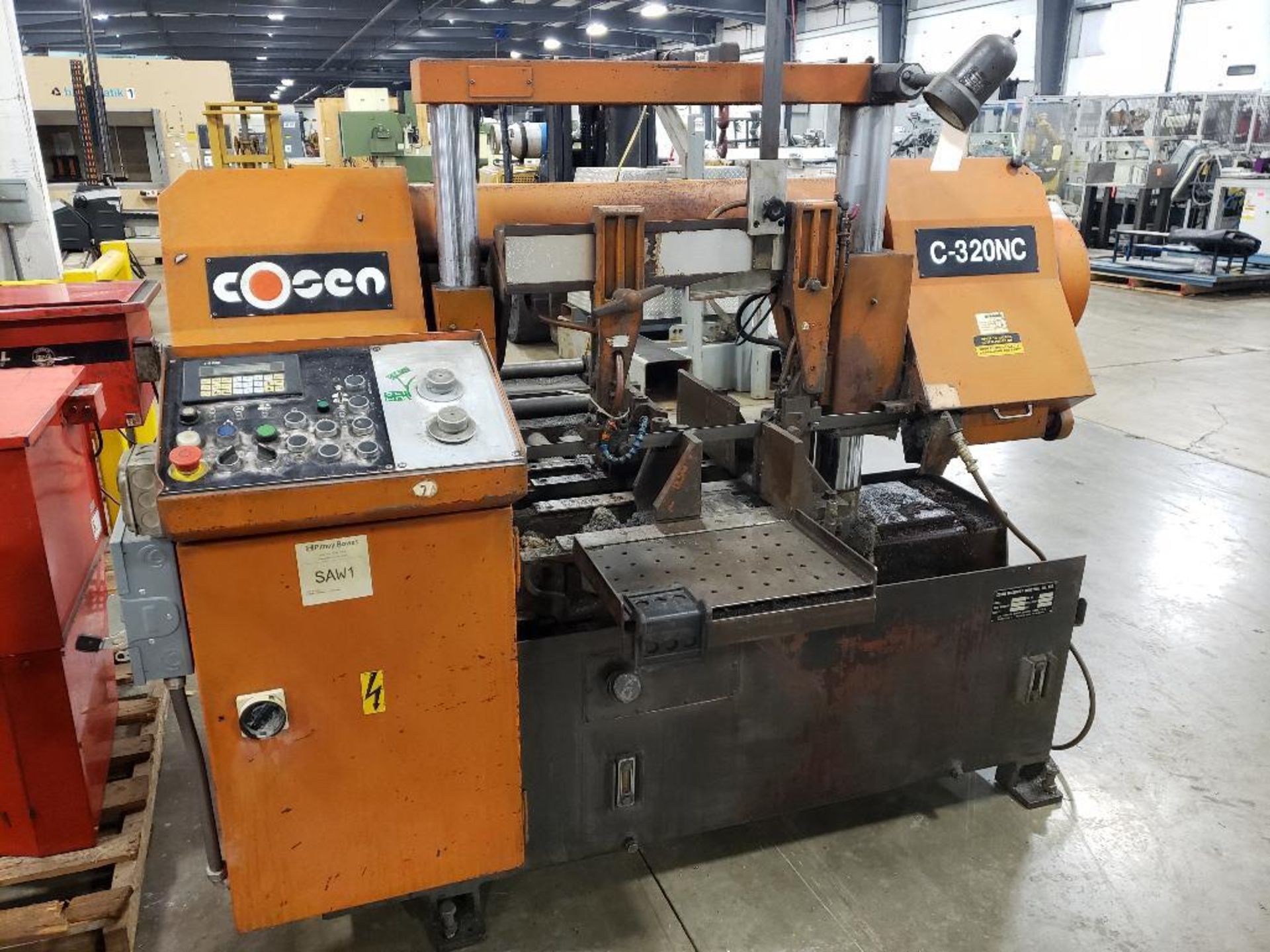 Cosen automatic bandaw. Model C320NC. 12.6"x15" capacity. Mfg date 01/01. Serial # C891186. - Bild 5 aus 13