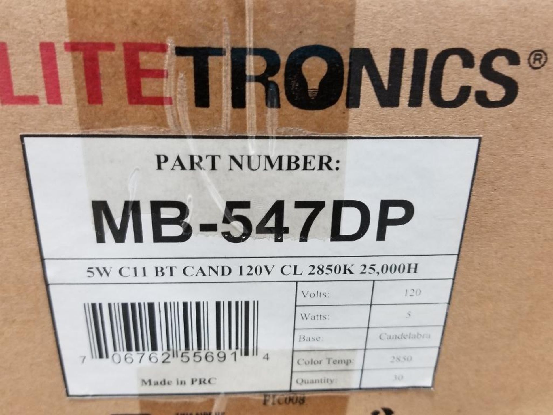 Qty 30 - Litetronics bulb. Part number MB-547DP. New in bulk box. - Image 2 of 2