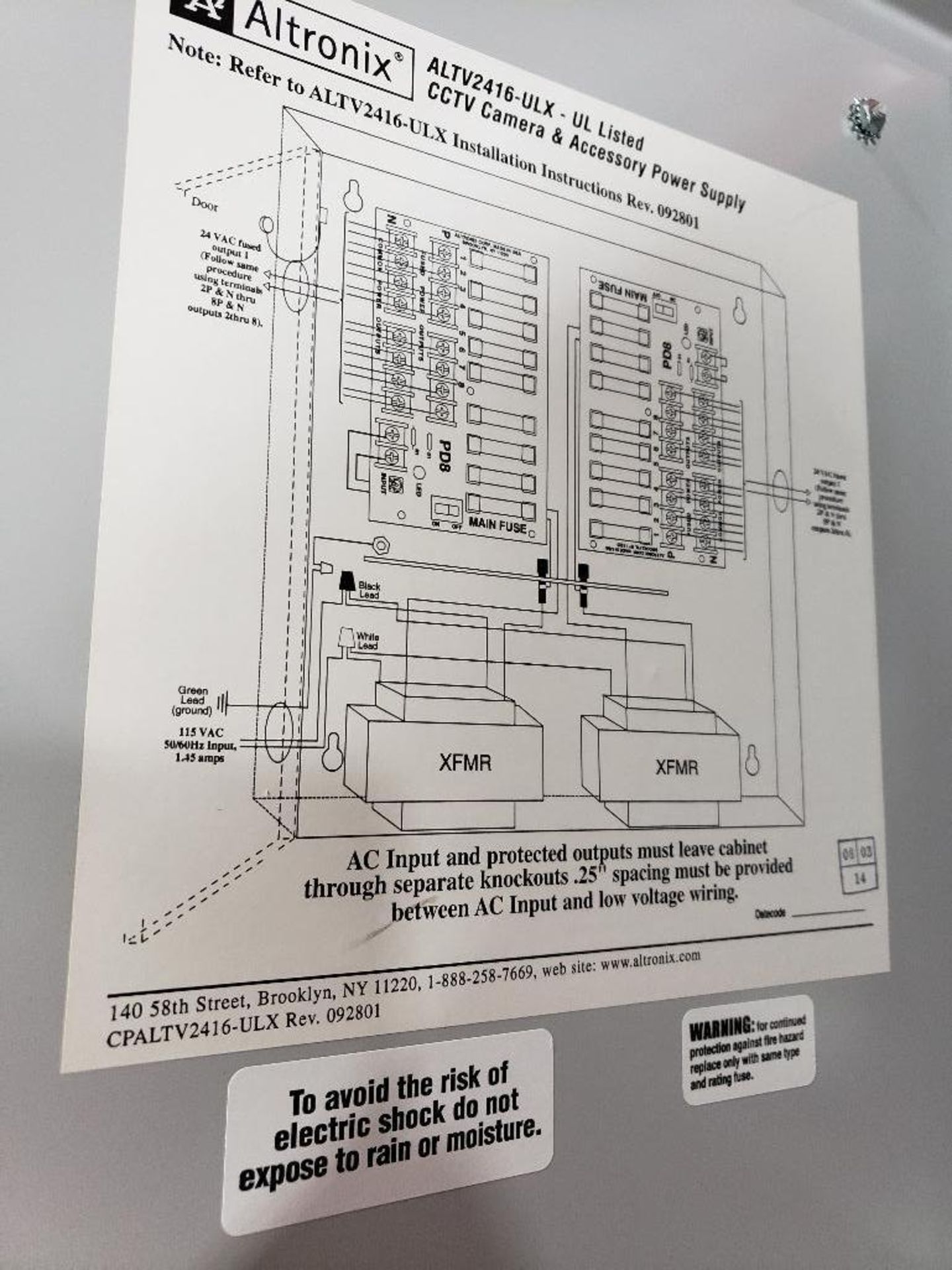 Altronix power supply. Model ALTV2416. New in box. - Image 6 of 6