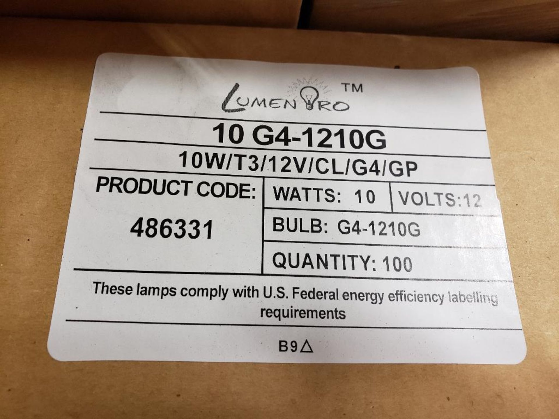 Qty 500 - LumenPro light. Model 10G4-1210G. New in bulk box.