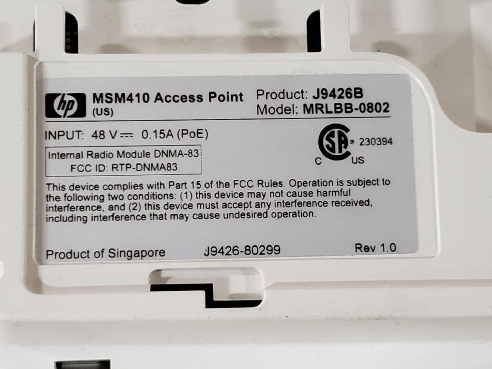 Qty 4 - HP Procurve access point. Model MSM410. - Image 7 of 8