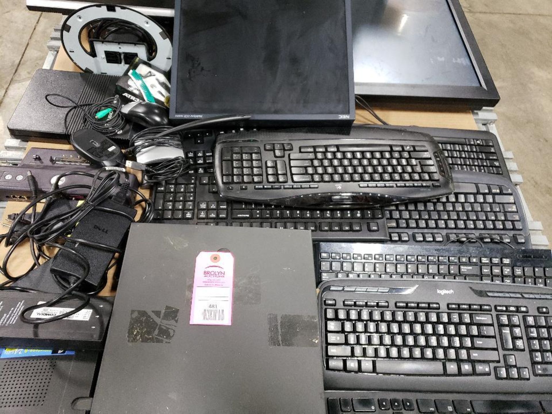 Assorted monitors, keyboards, and other computer hardware. - Image 16 of 17