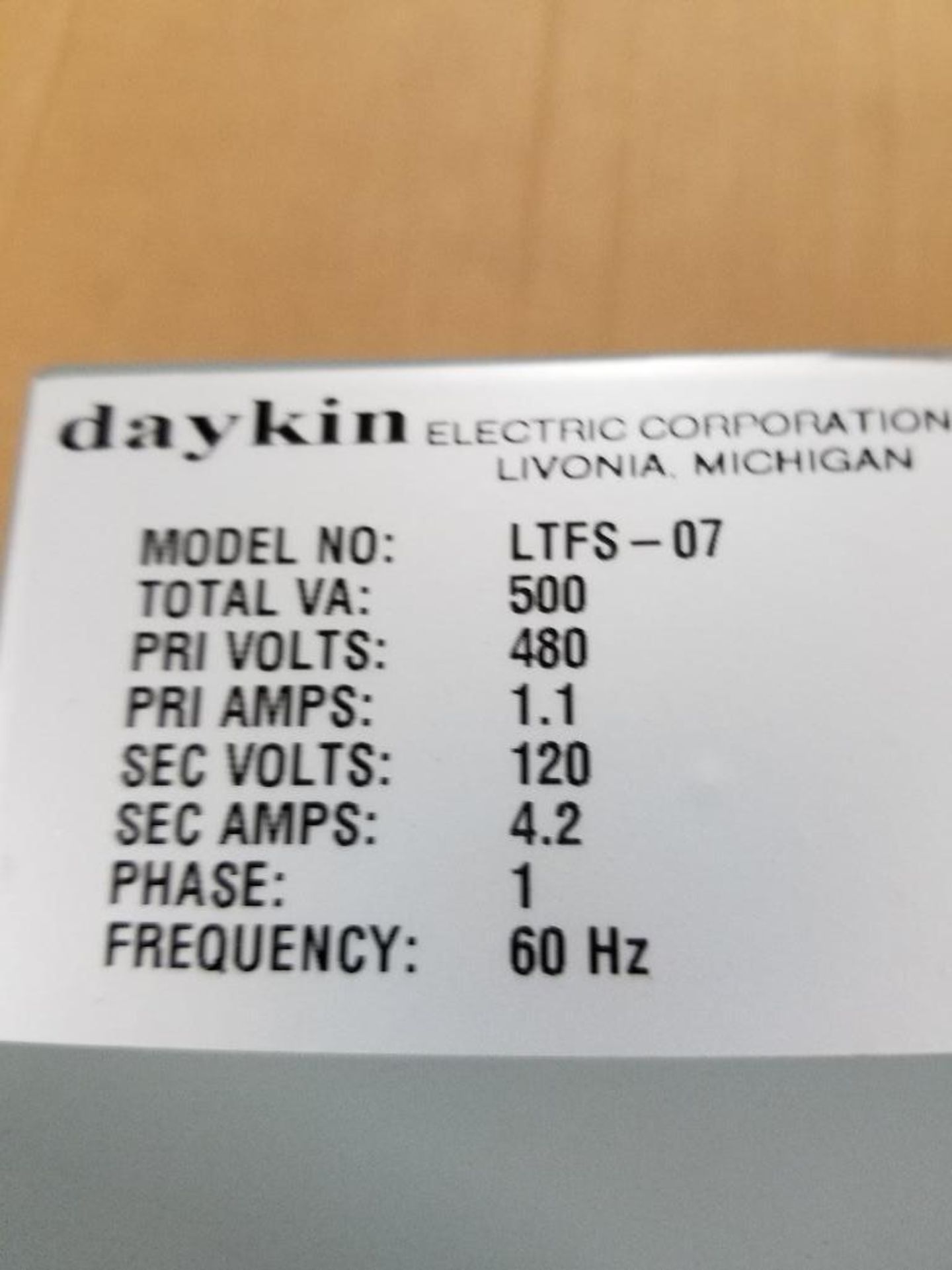 Daykin Electric transformer switch. Model LTFS-07. - Image 5 of 5