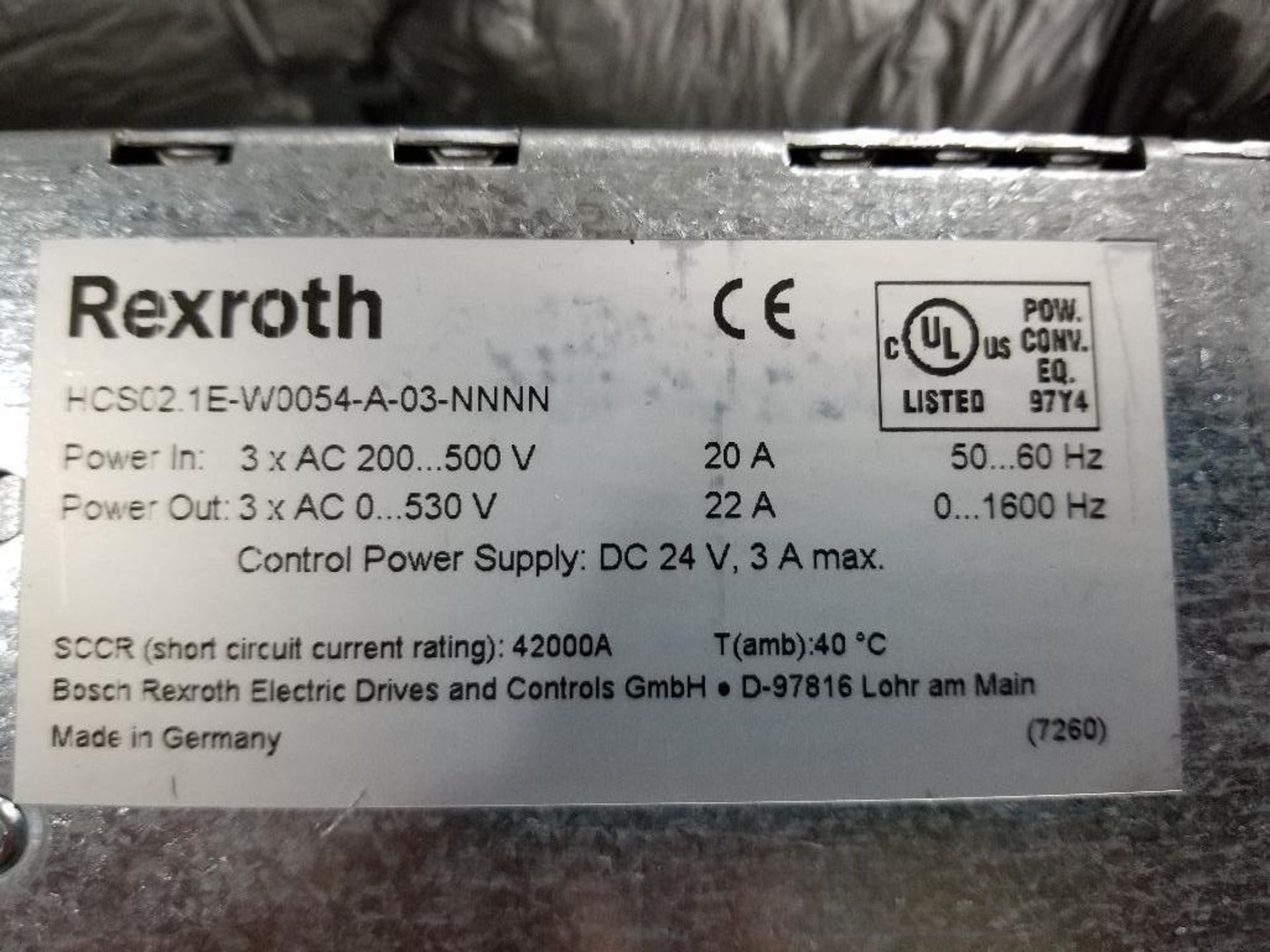 Rexroth Indramat drive. Part number HCS02.1E-W0054-A-03-NNNN. - Image 2 of 9